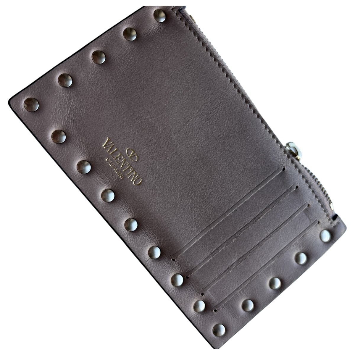Rockstud leather wallet