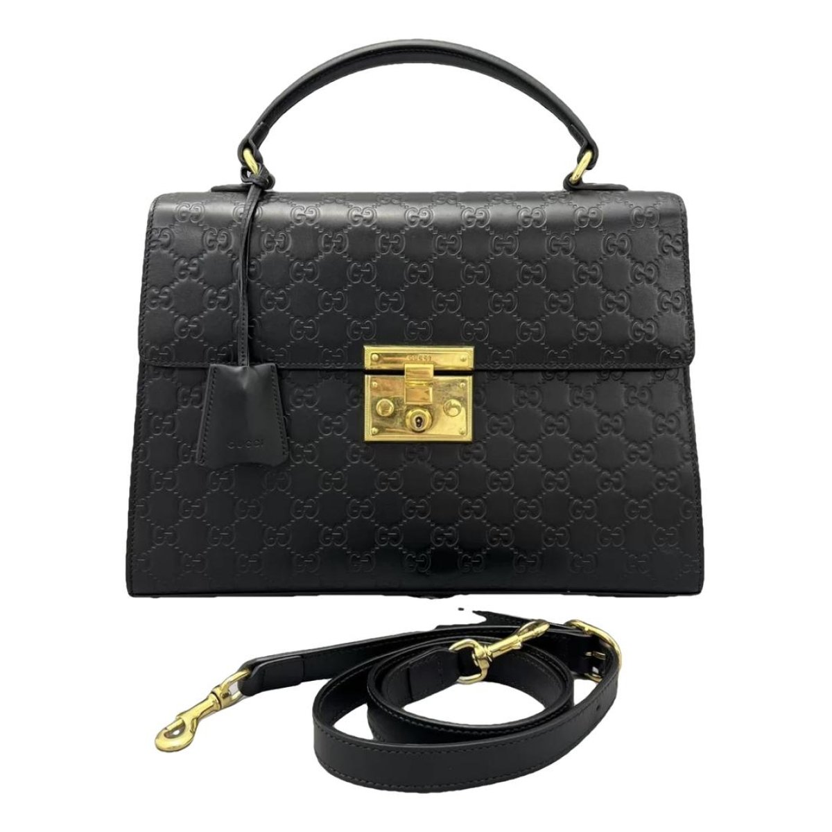 Padlock leather handbag