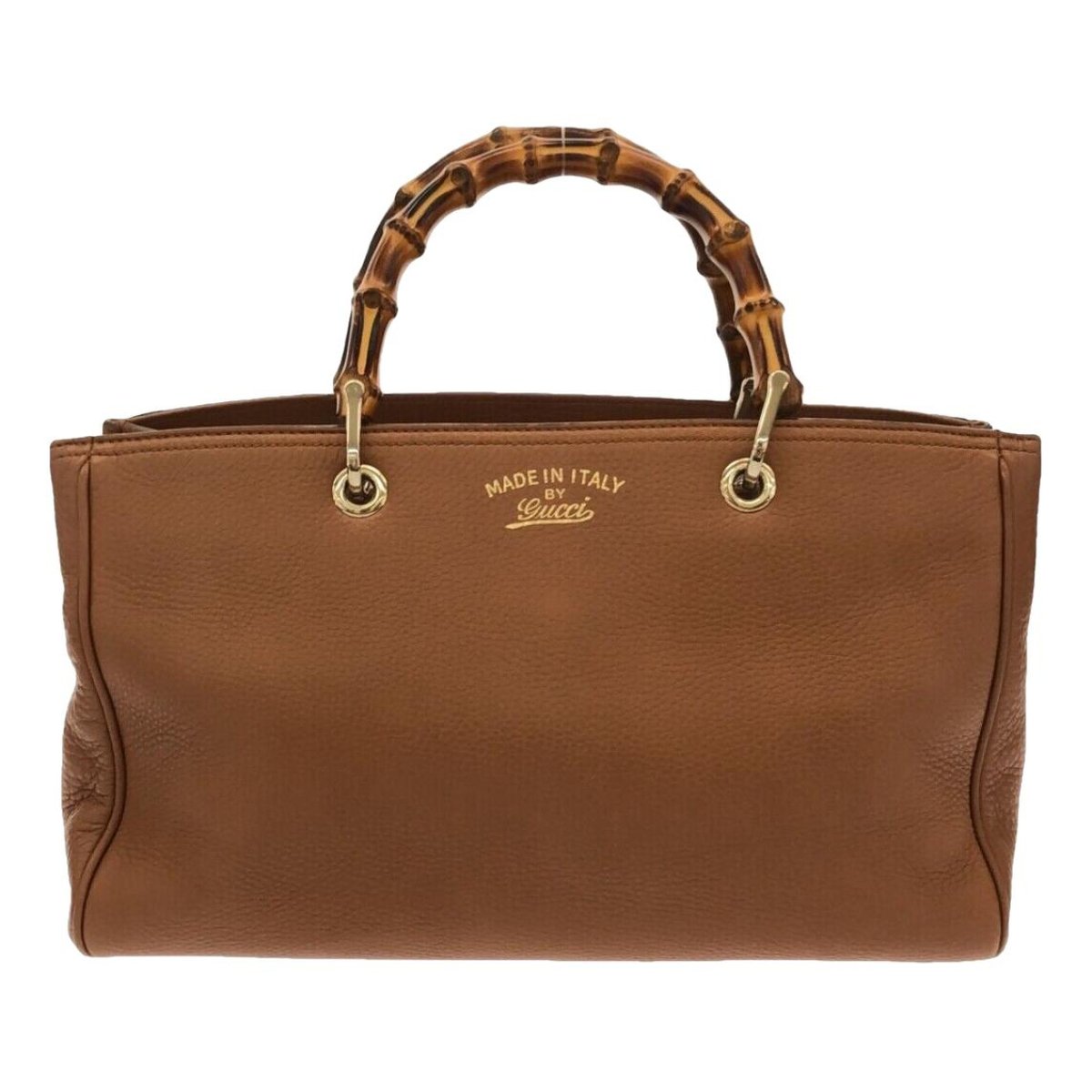 Bamboo Zip Top Handle leather tote