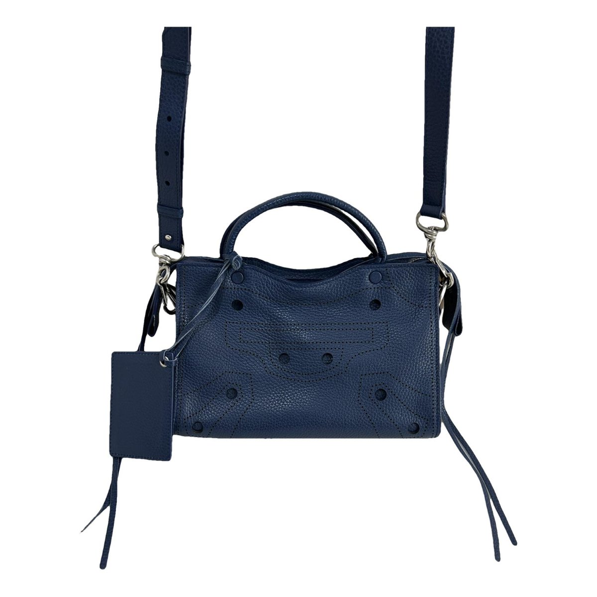 Blackout leather crossbody bag