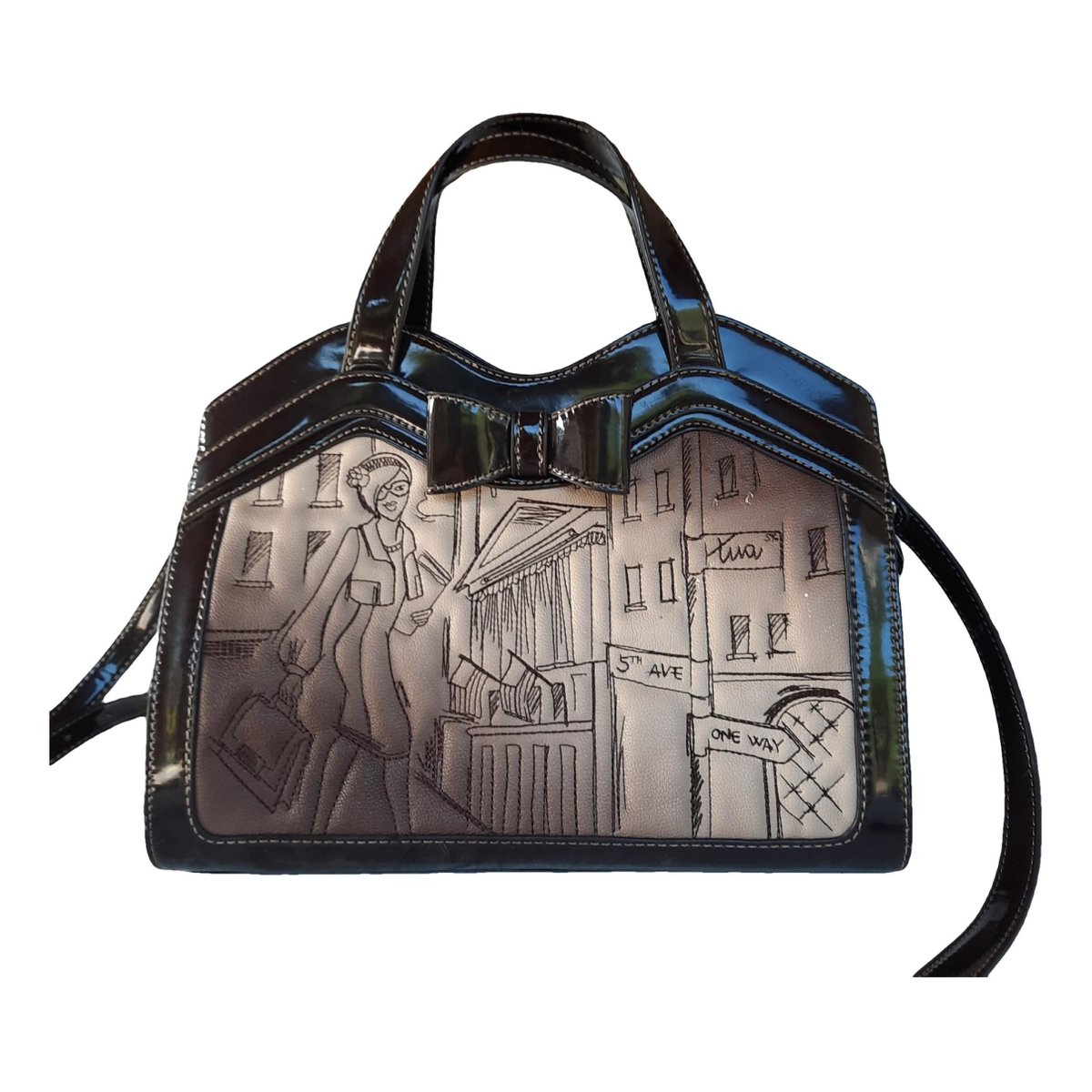 Patent leather handbag