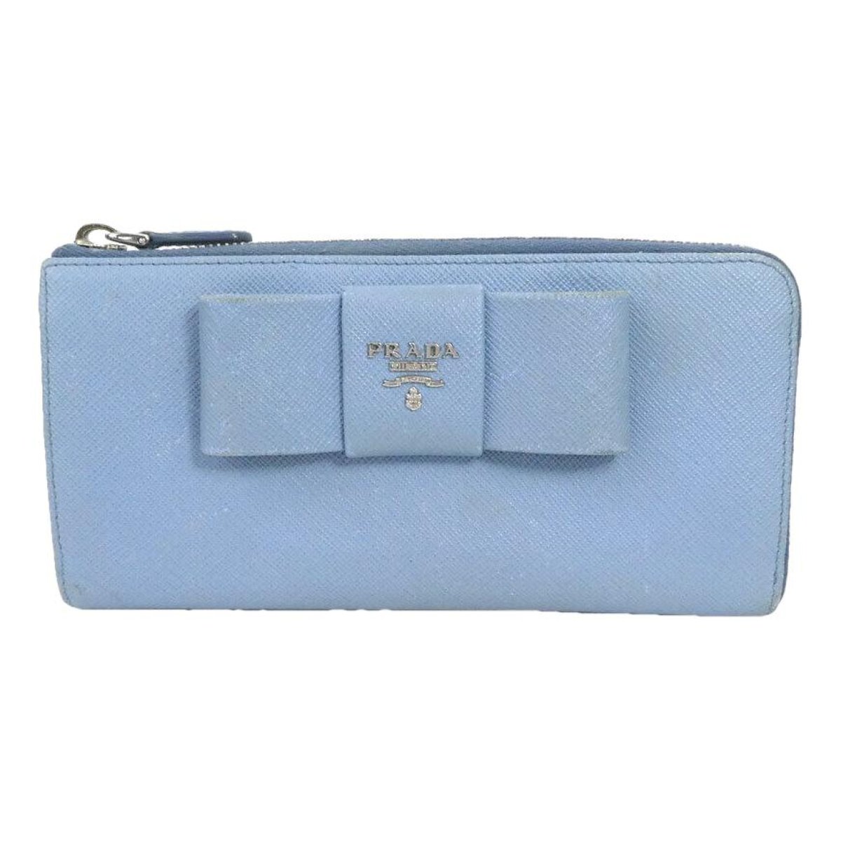 Ribbon leather clutch bag