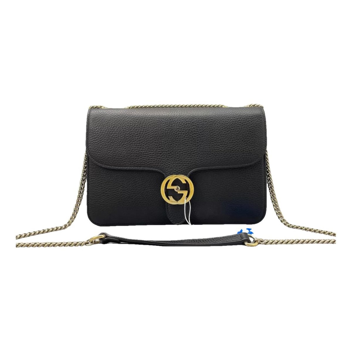 Interlocking leather crossbody bag