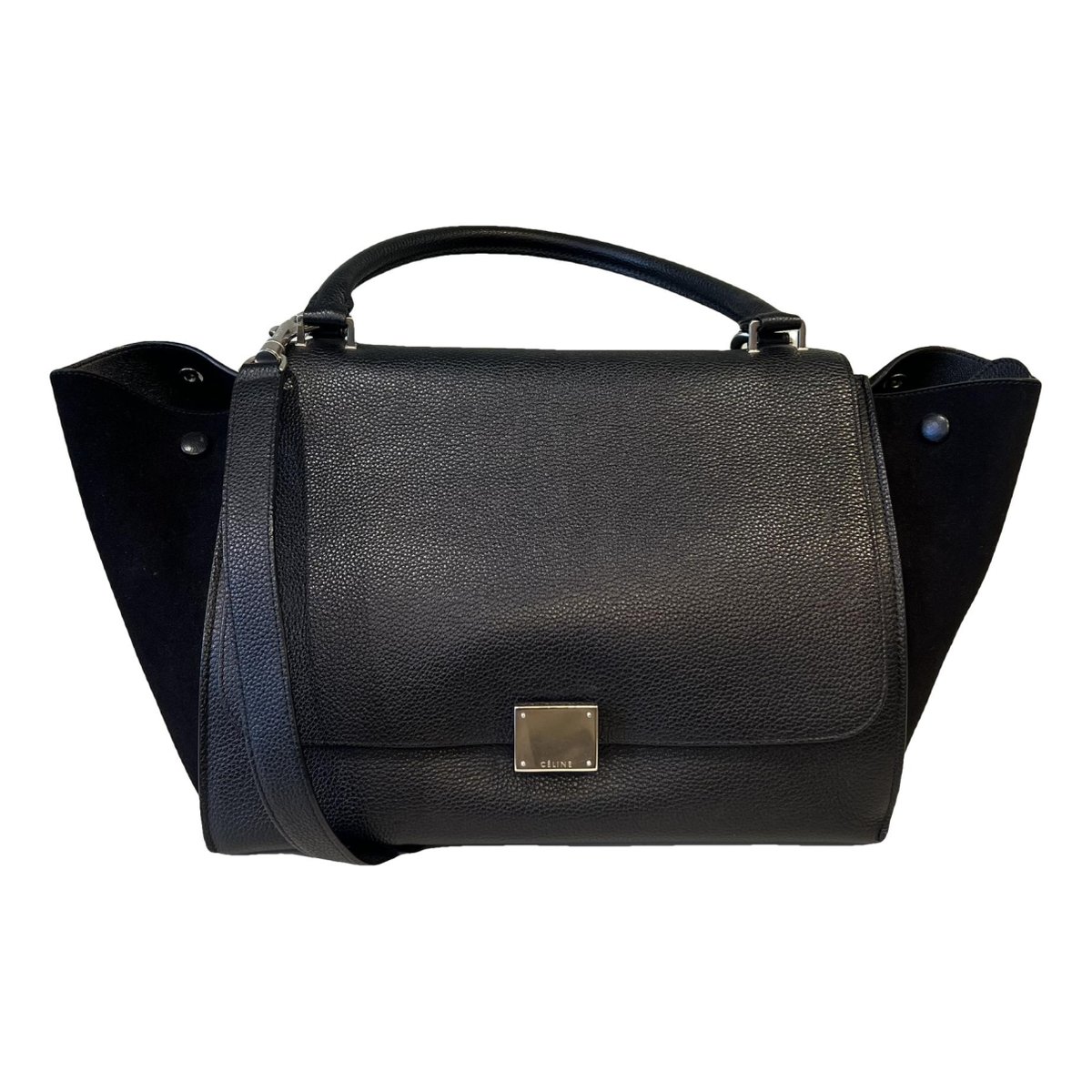 Trapèze leather handbag