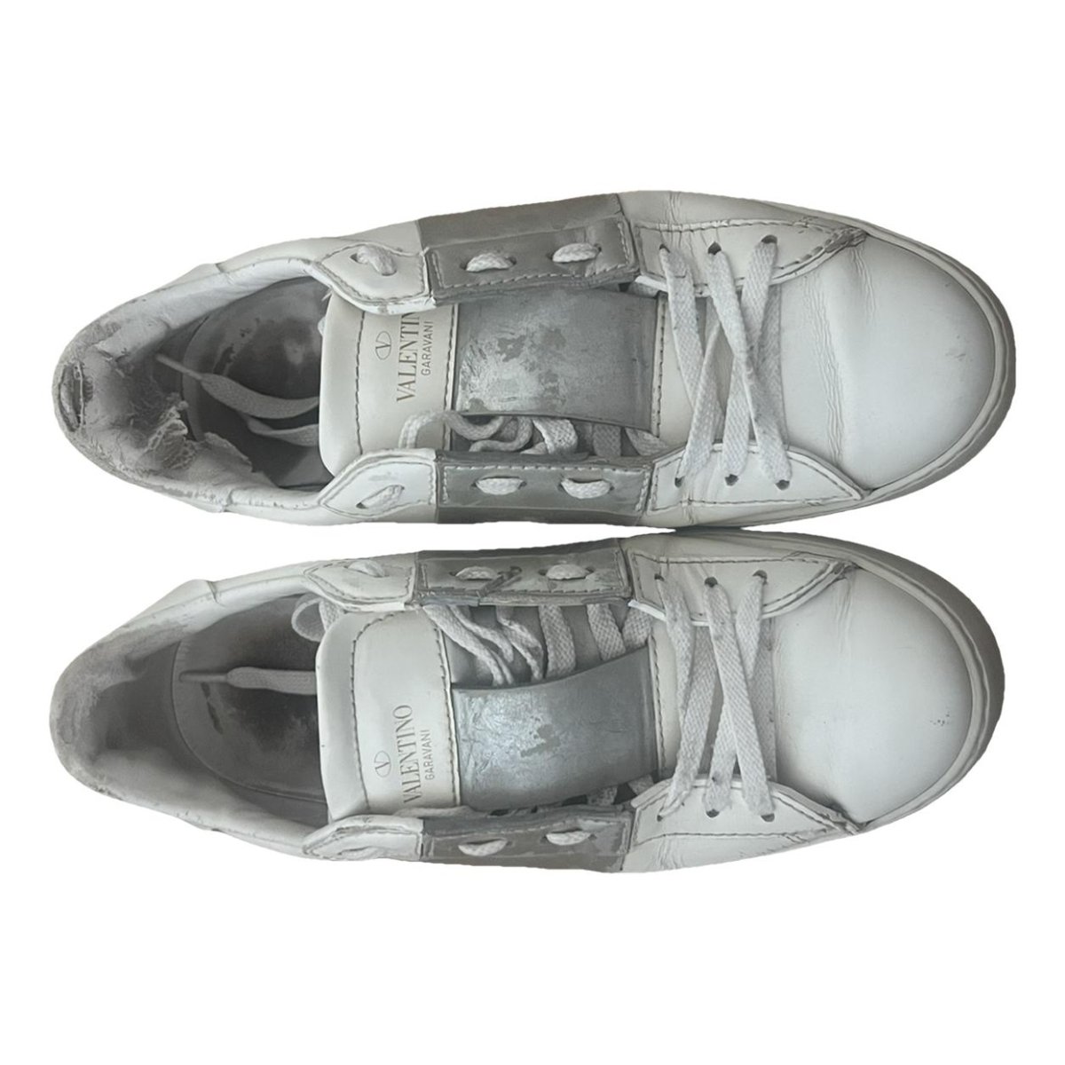 Open leather trainers