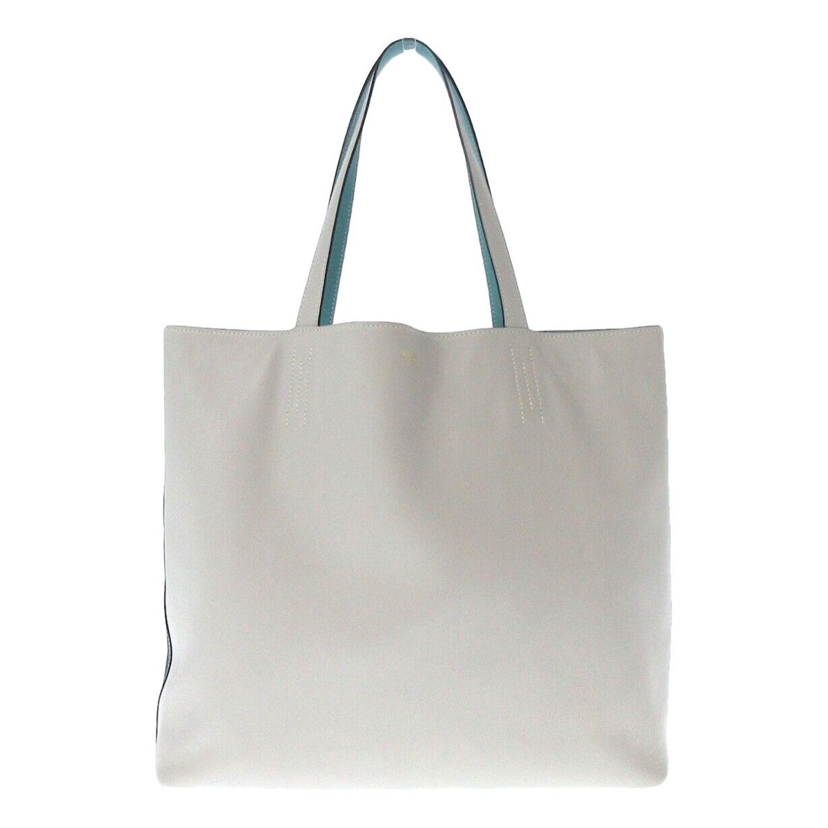 Double sens leather handbag