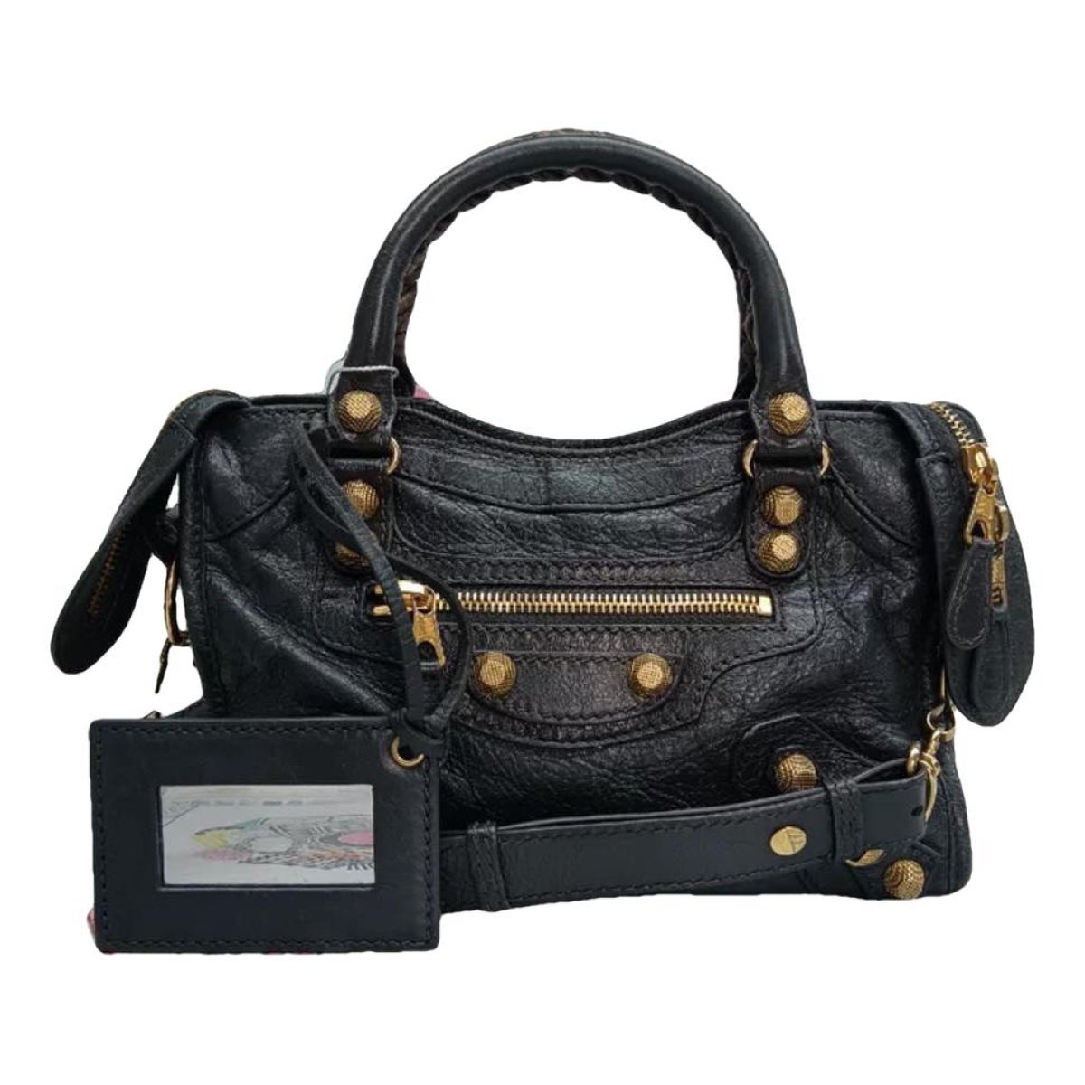 City leather handbag