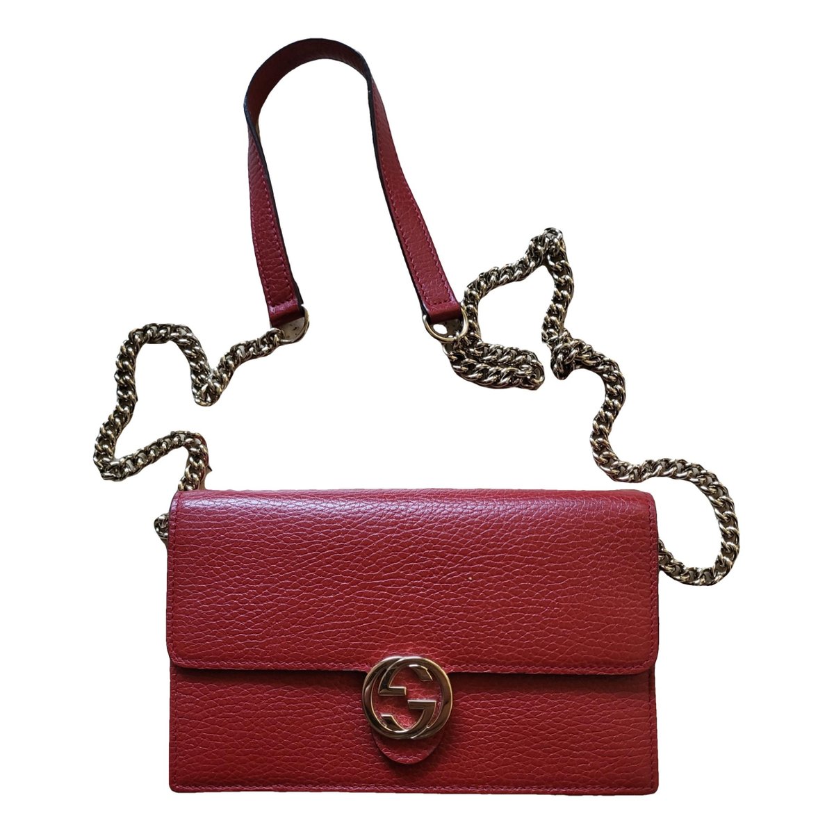 Interlocking leather crossbody bag