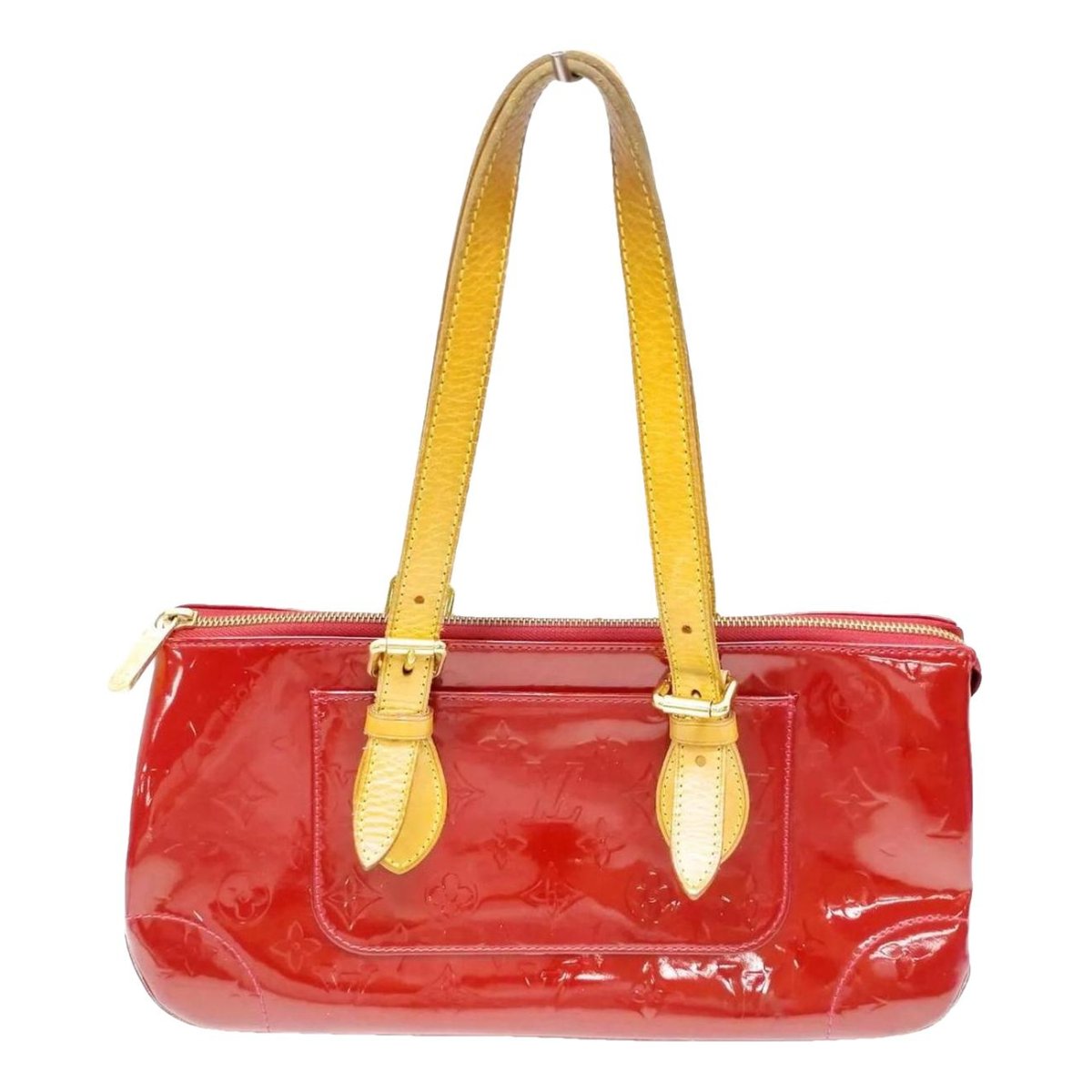 Rosewood patent leather handbag