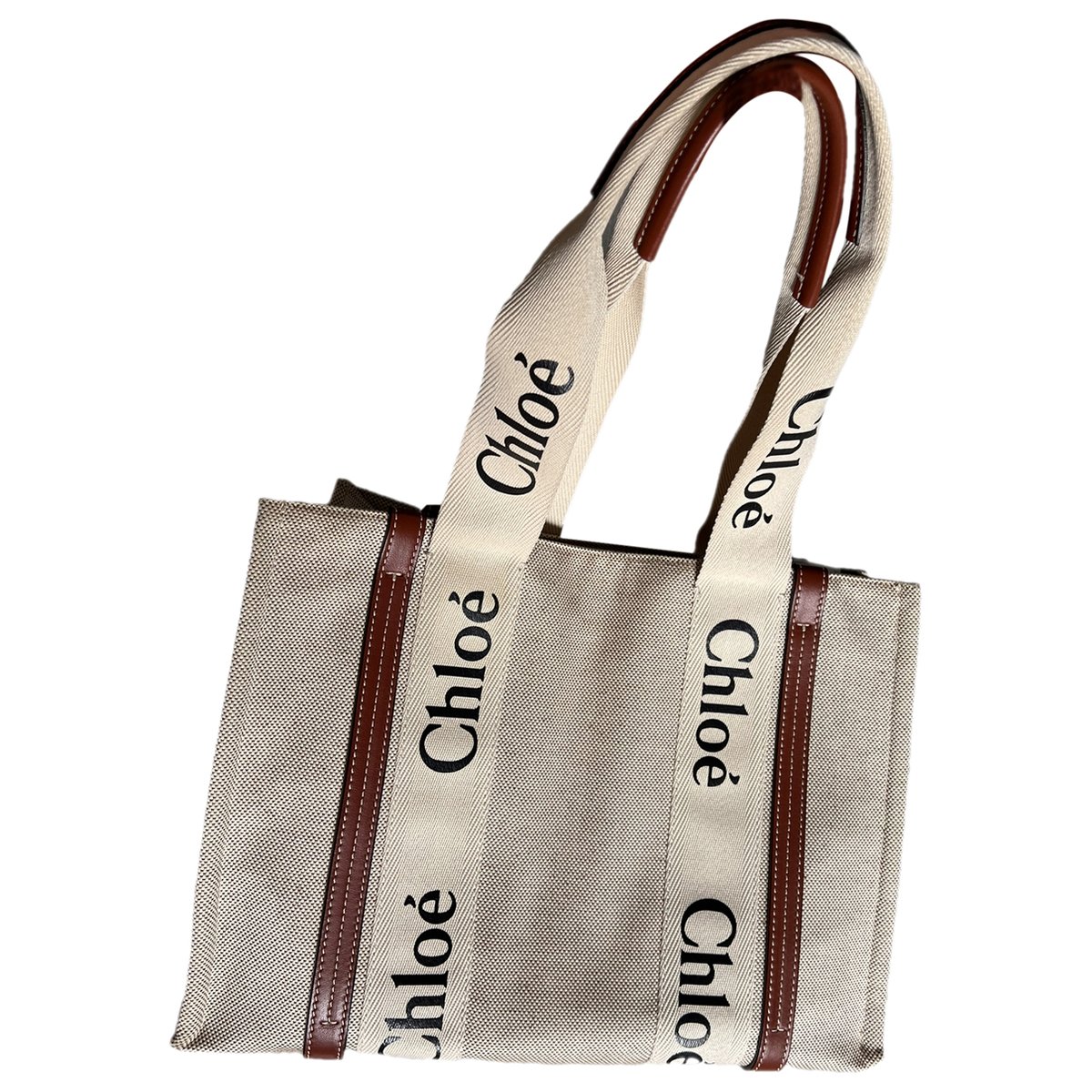 Woody linen tote
