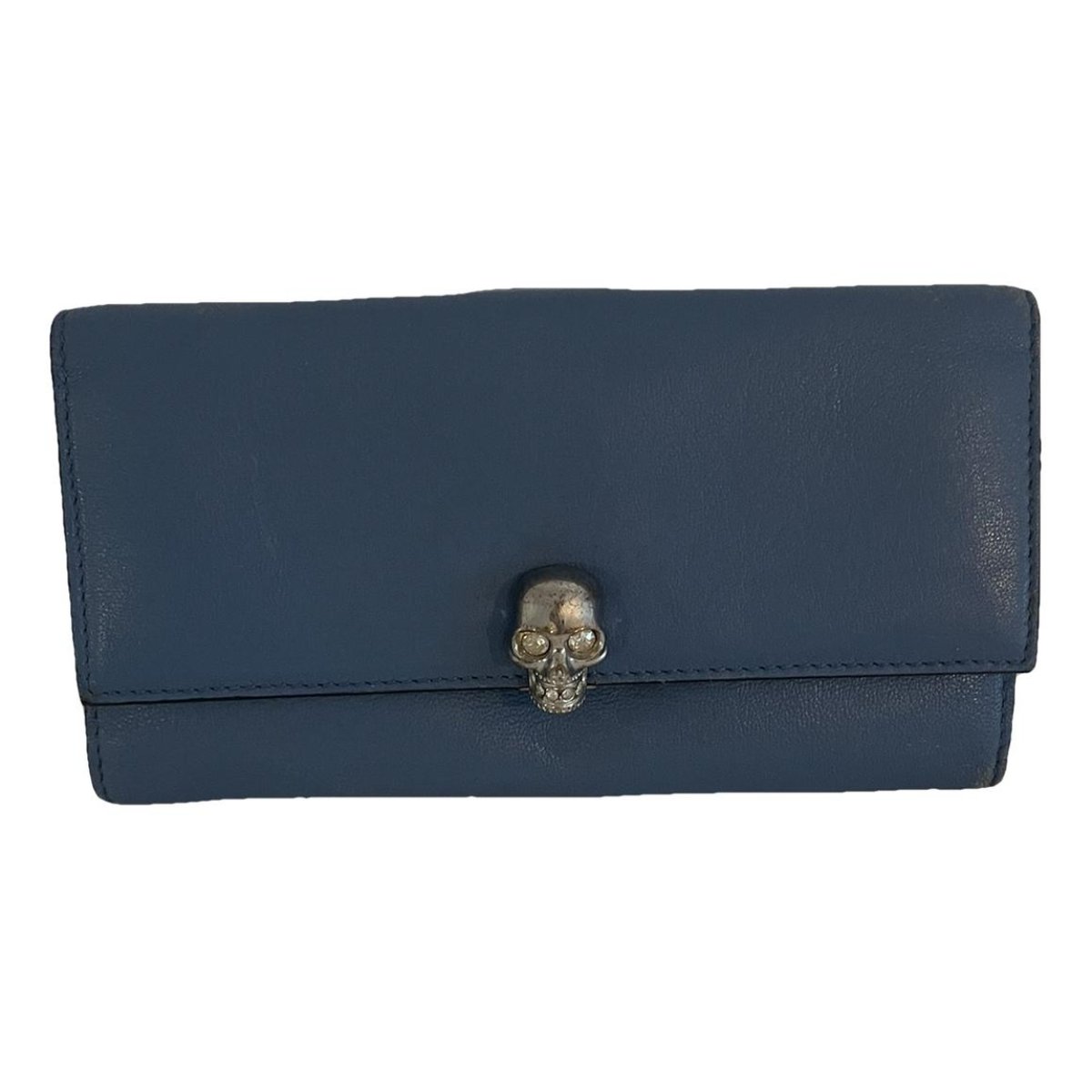 Skull leather clutch bag