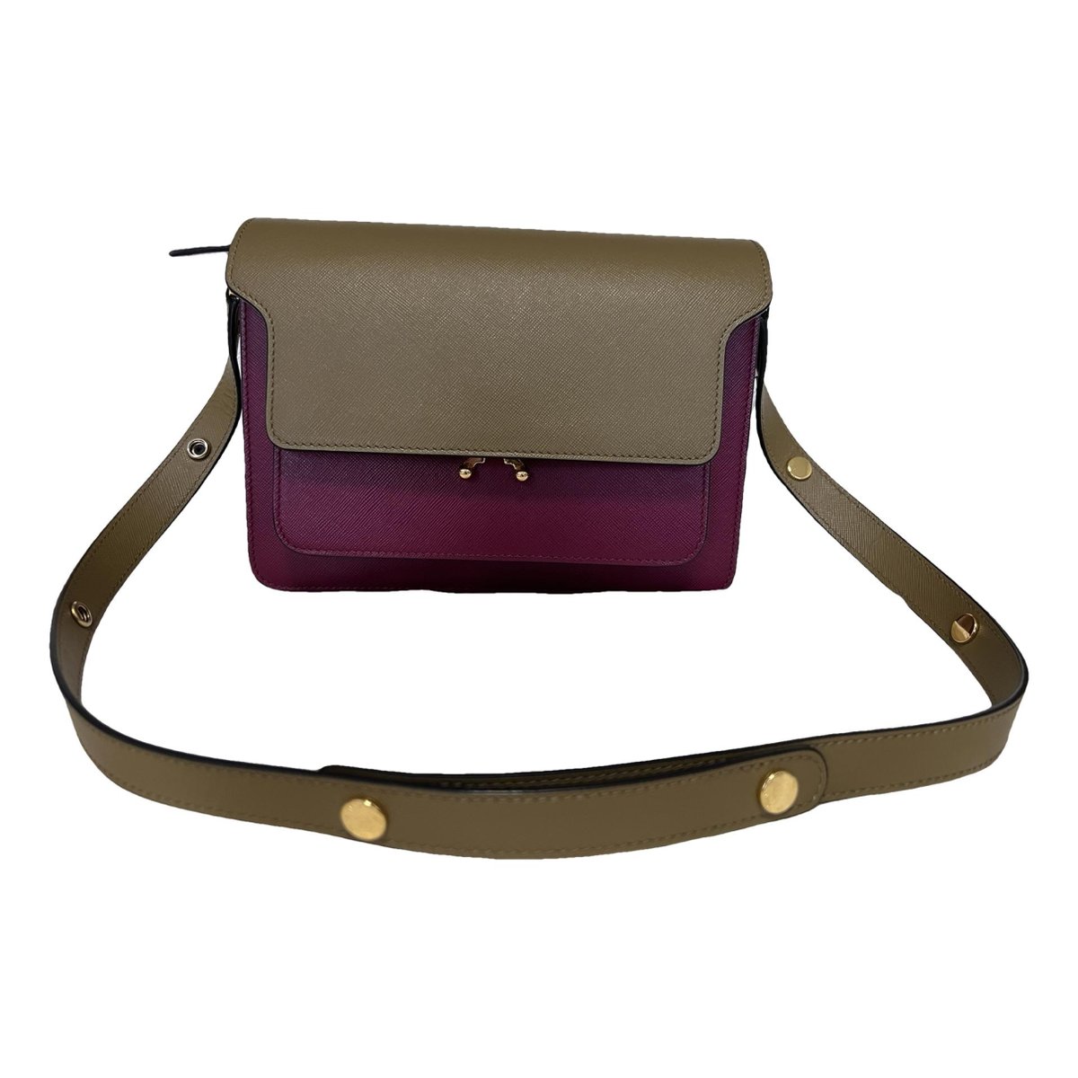 Trunk leather crossbody bag