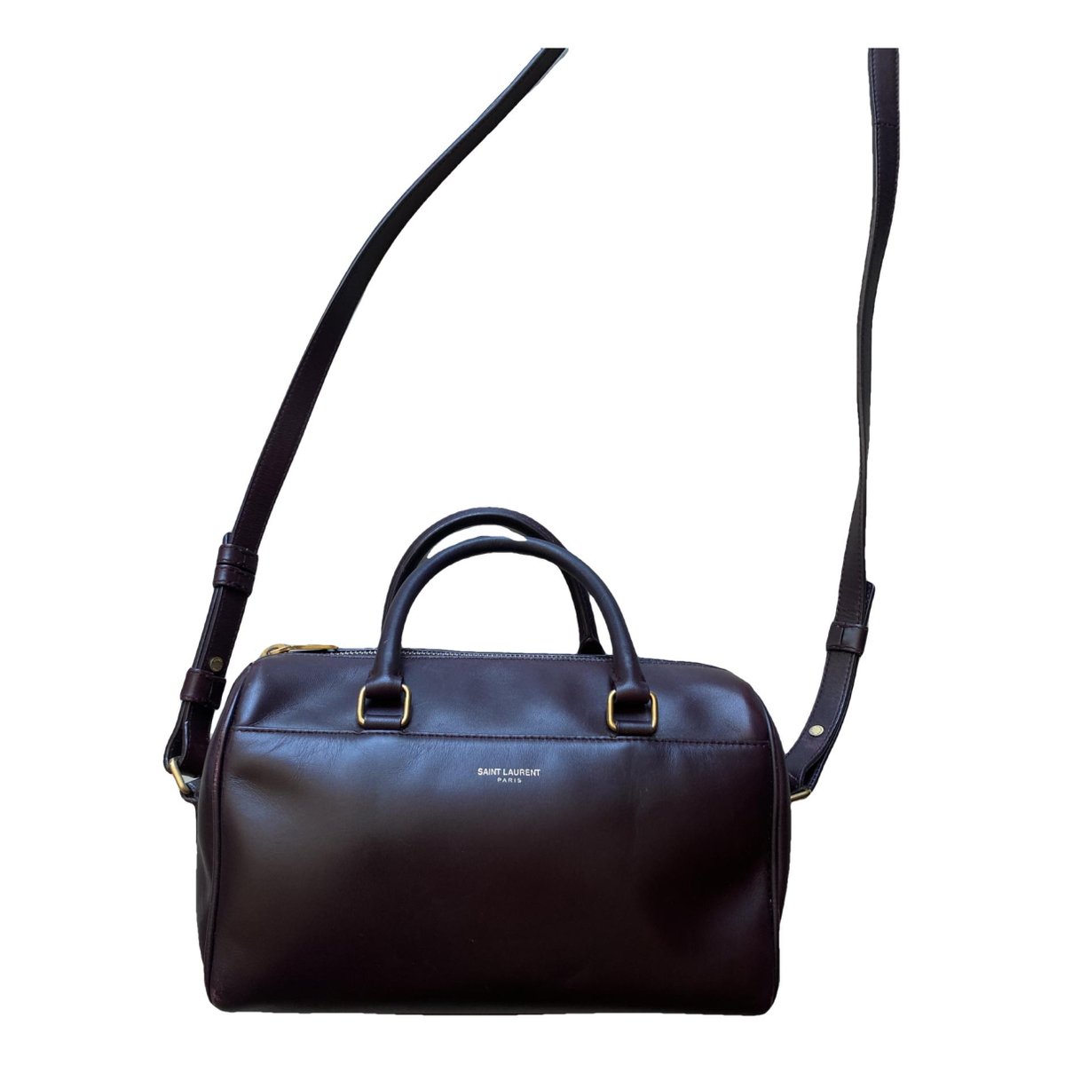 Duffle leather handbag