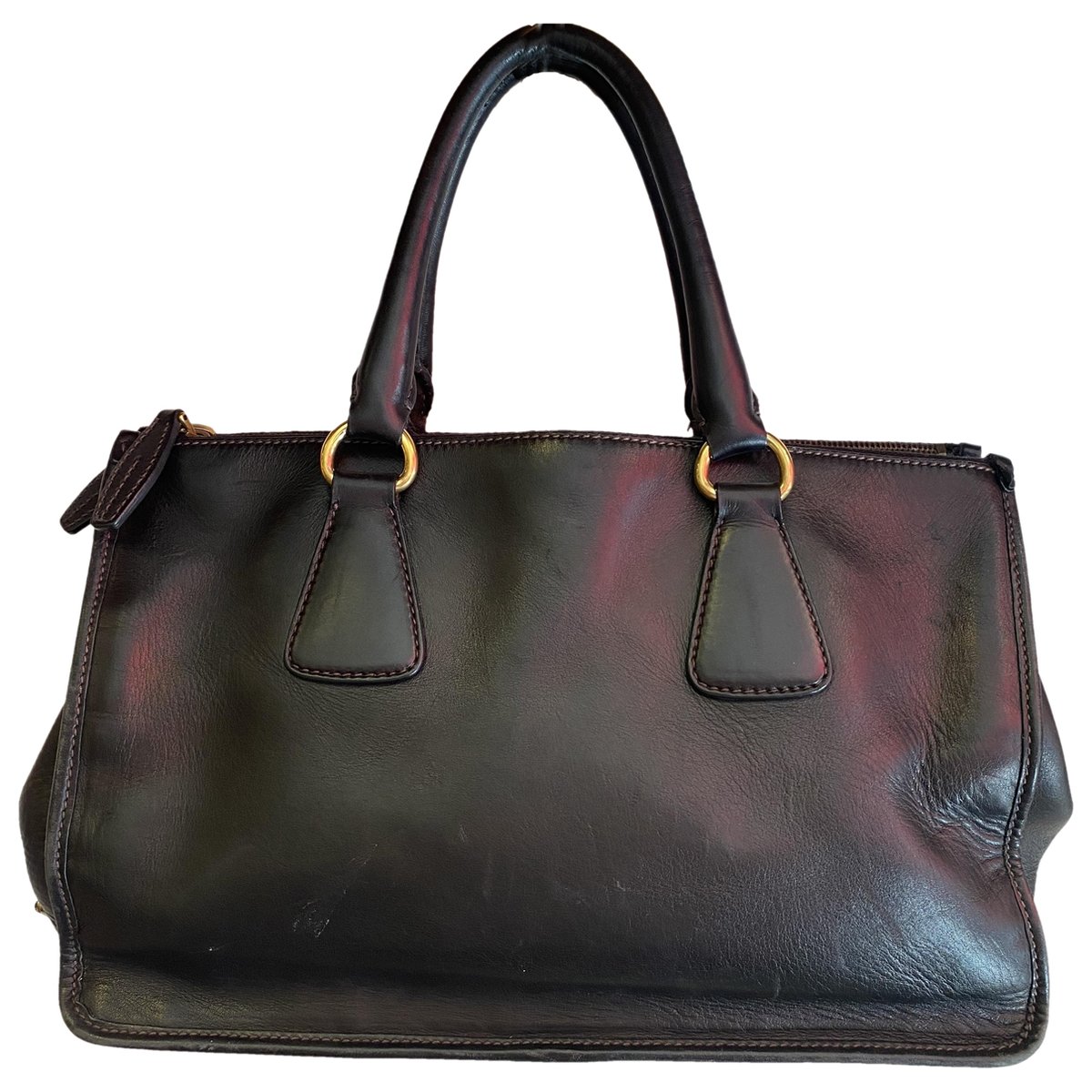 Pyramid leather satchel