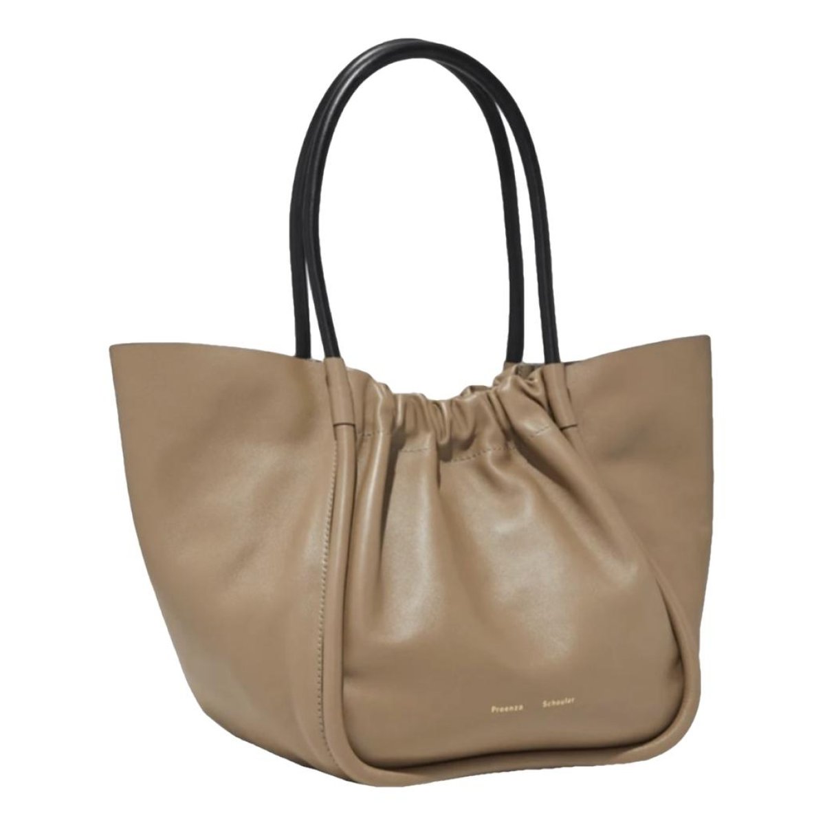 Ruched leather handbag