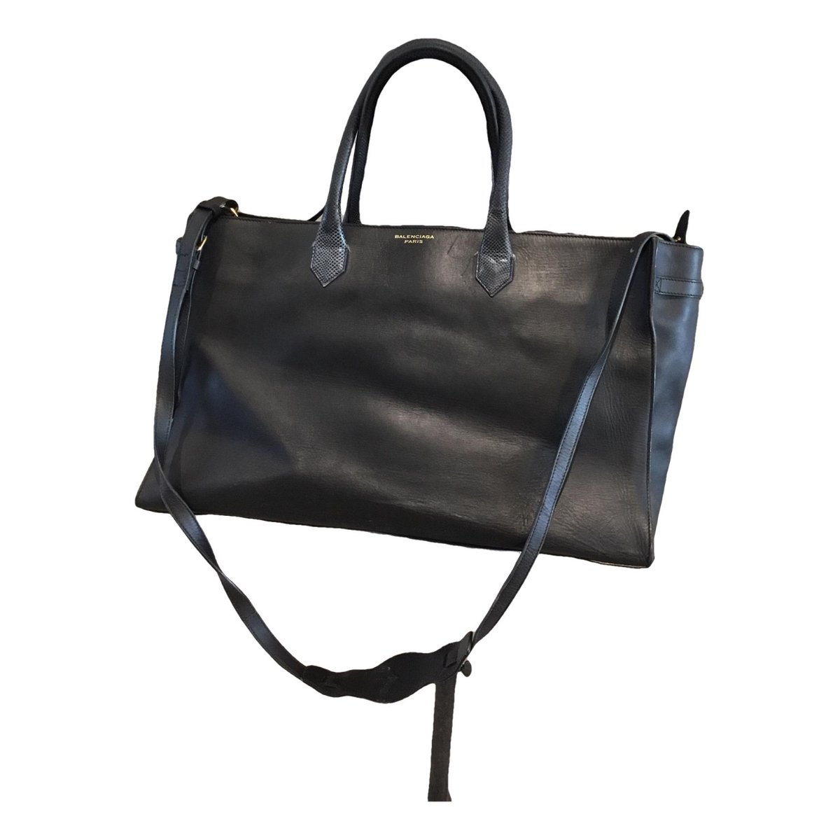 Blackout leather crossbody bag
