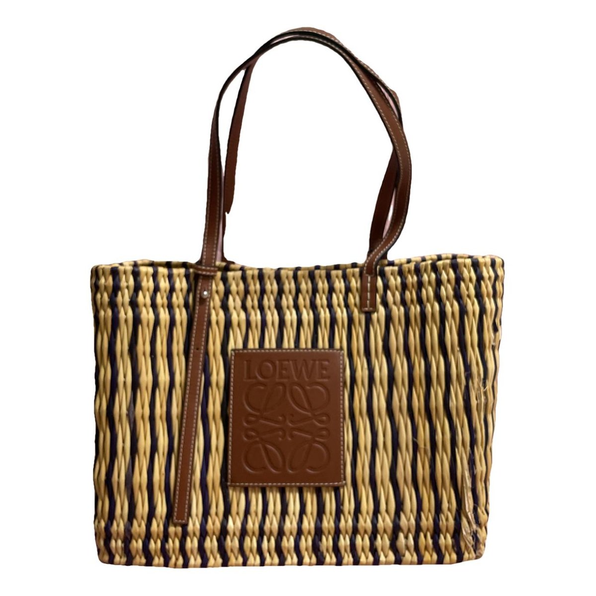 Square Basket tweed tote