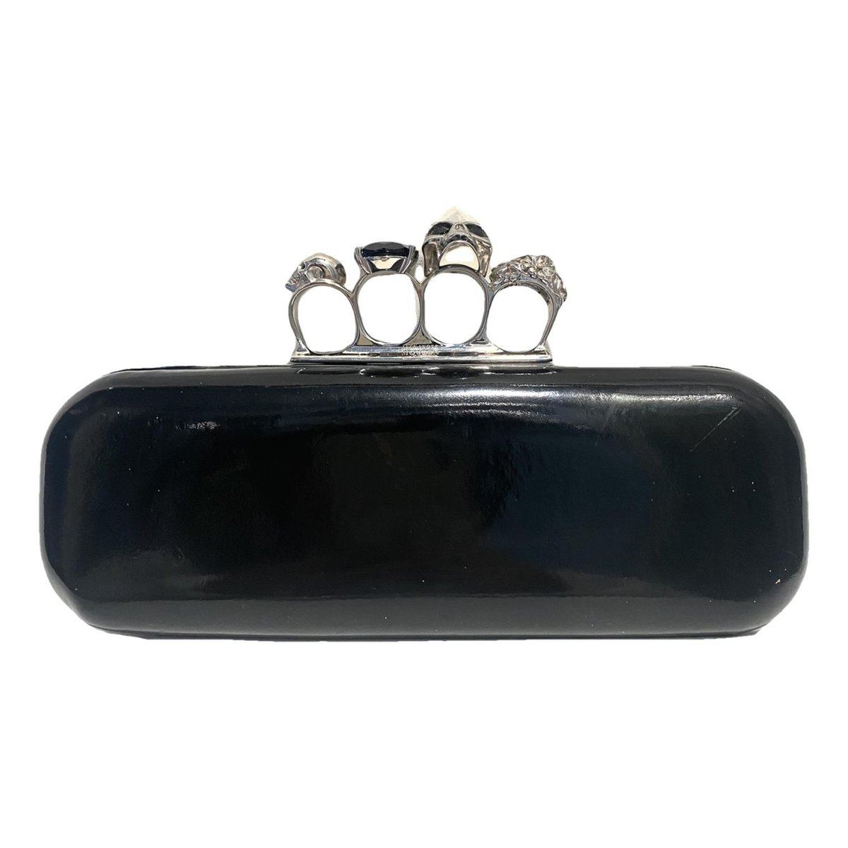 Knuckle patent leather clutch bag