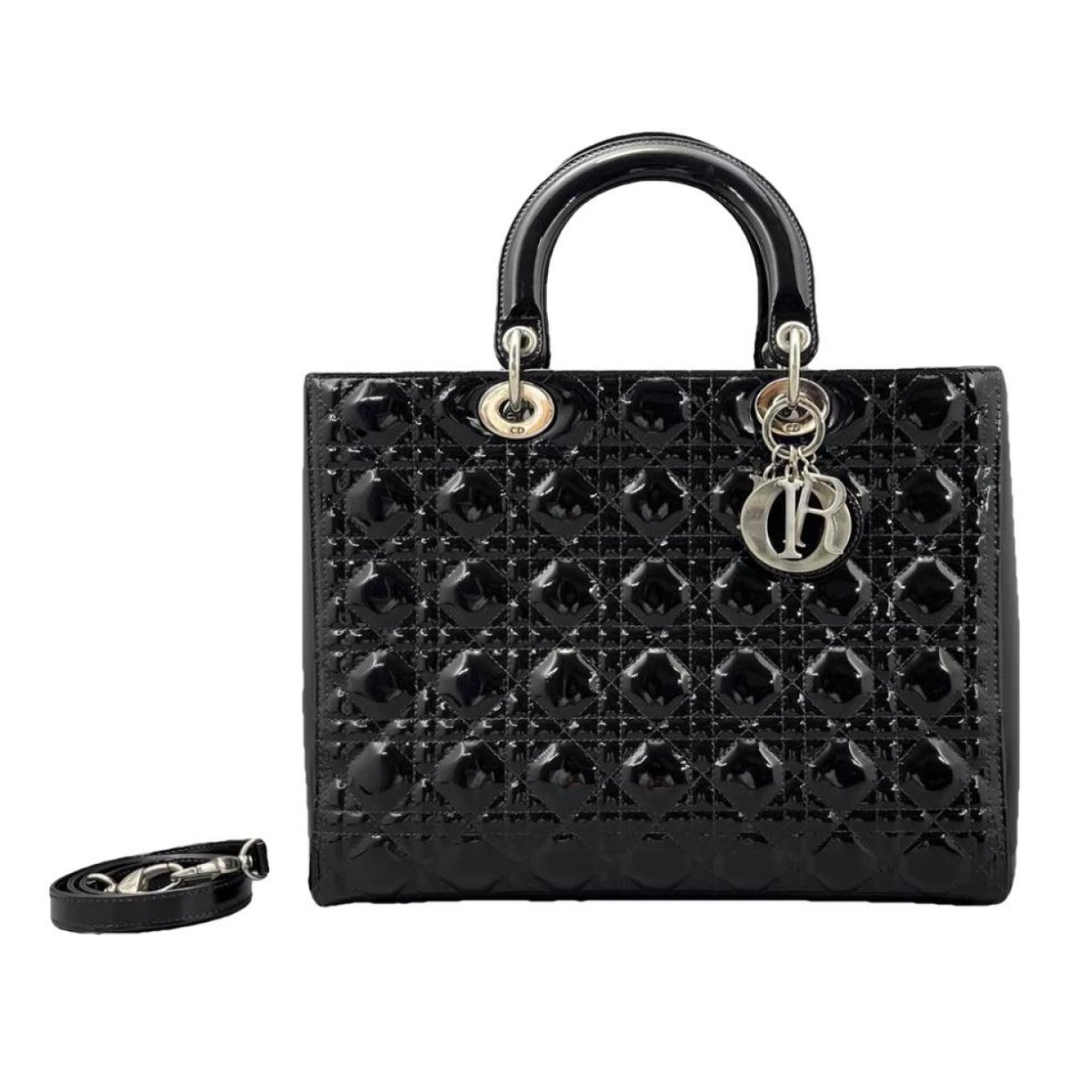 Lady Dior patent leather handbag