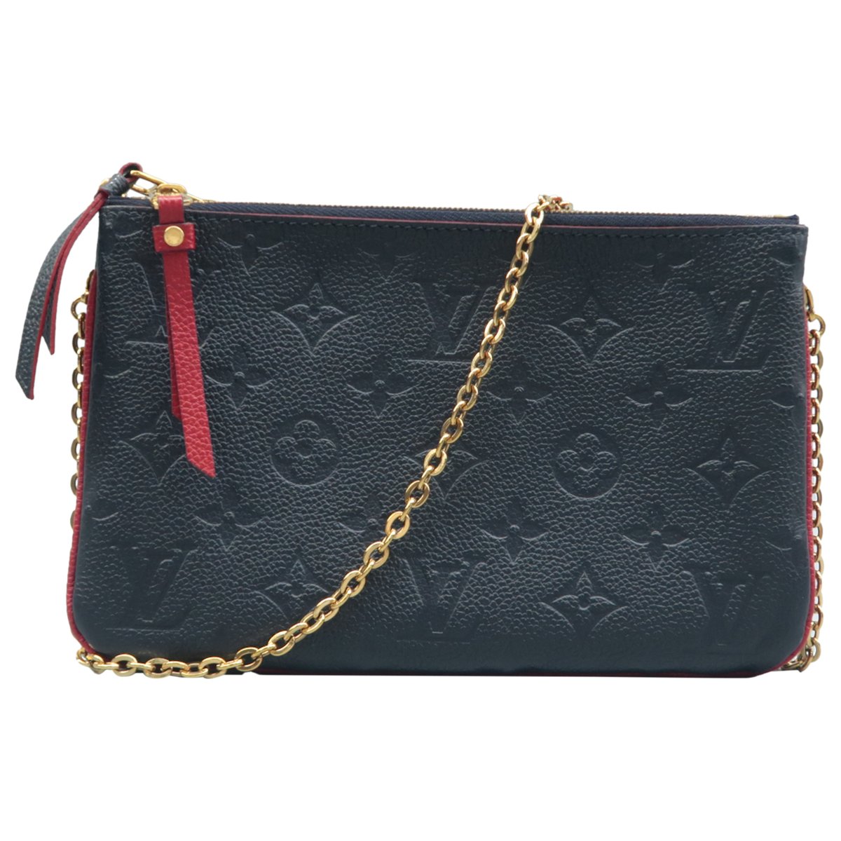 Double zip leather handbag