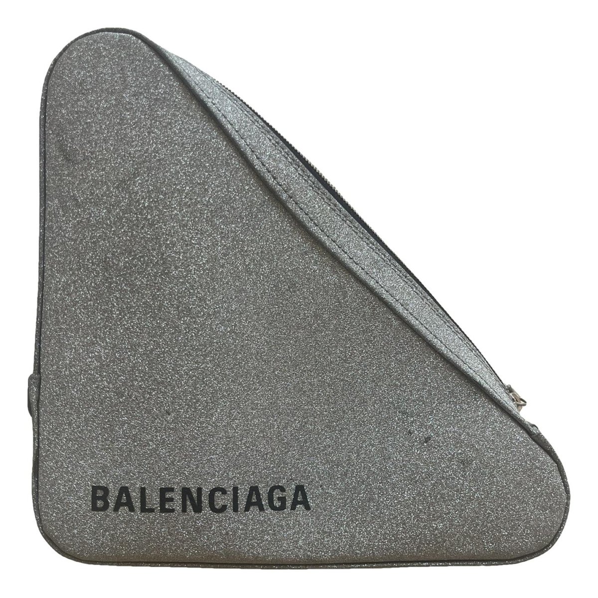 Triangle leather clutch bag