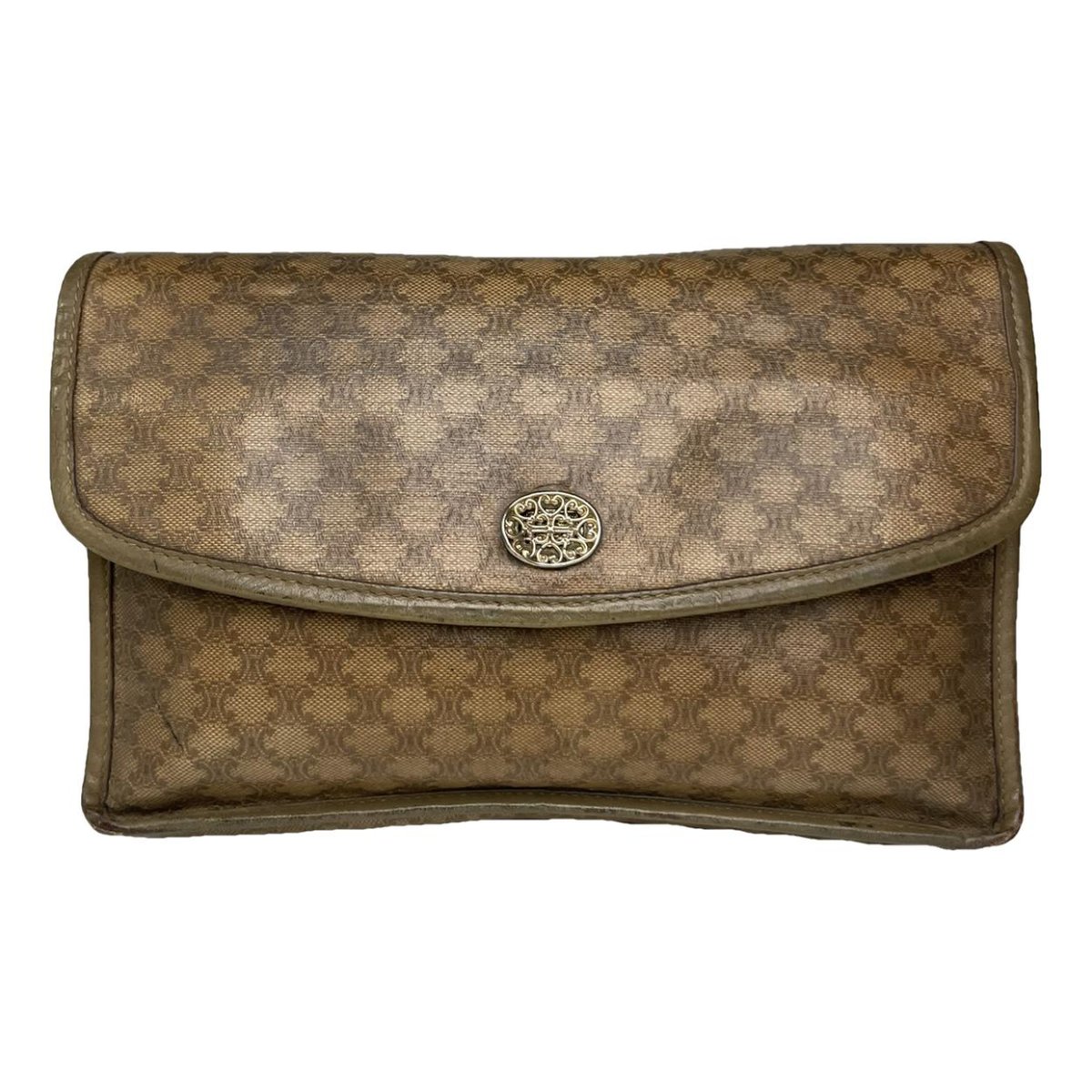 Triomphe leather clutch bag