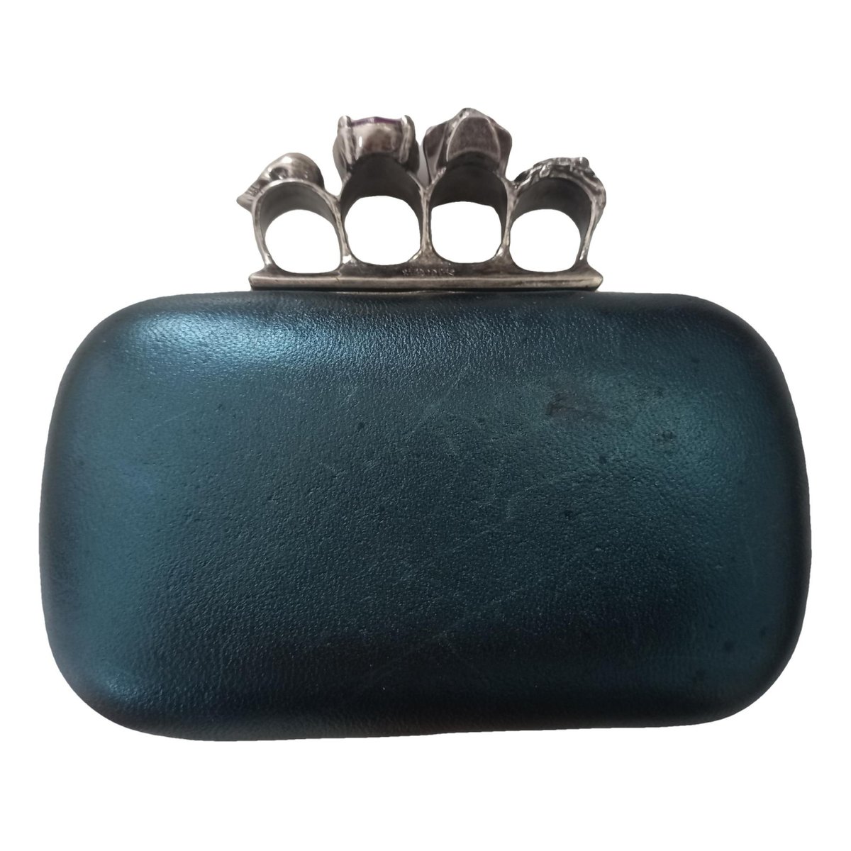 Knuckle leather clutch bag