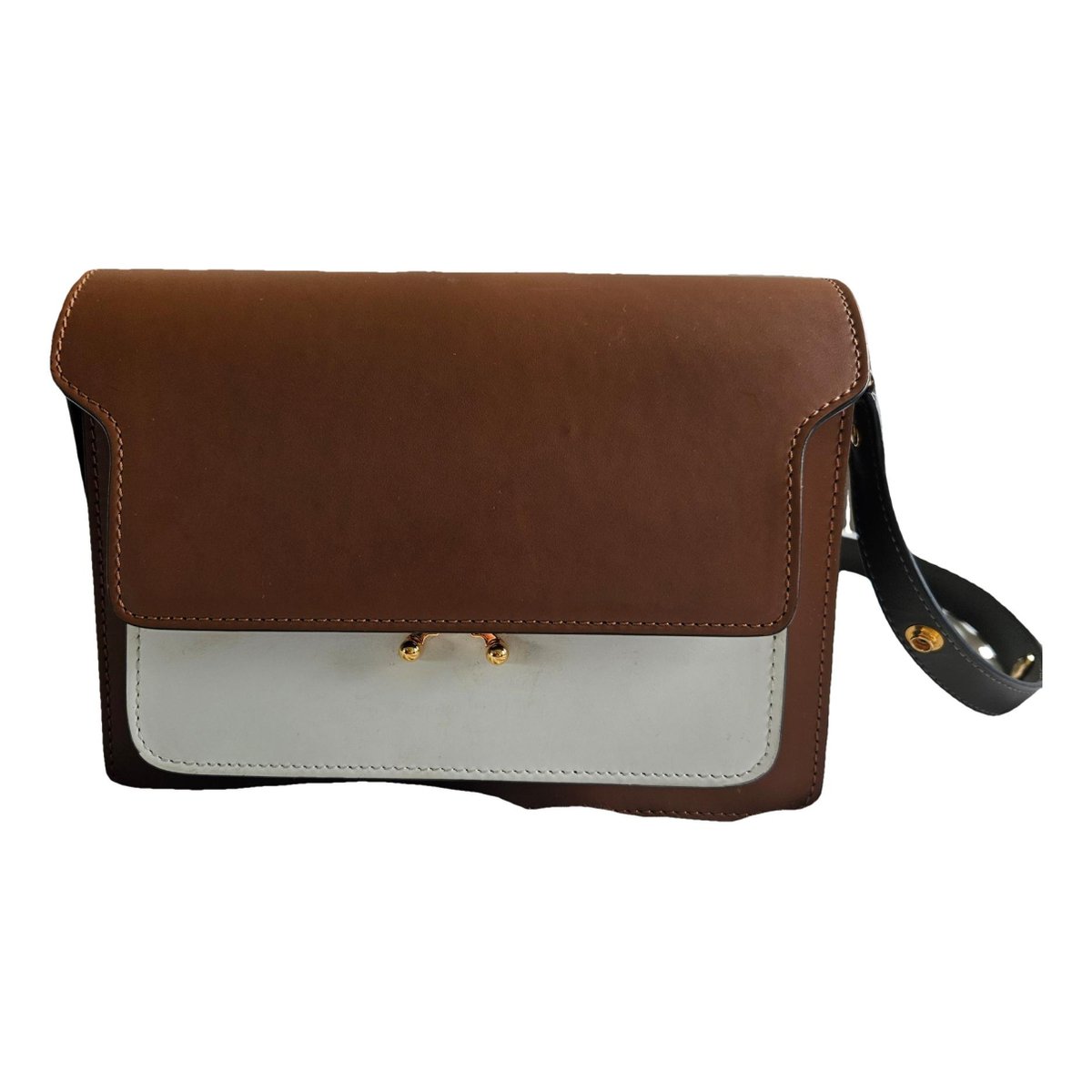 Trunk leather crossbody bag