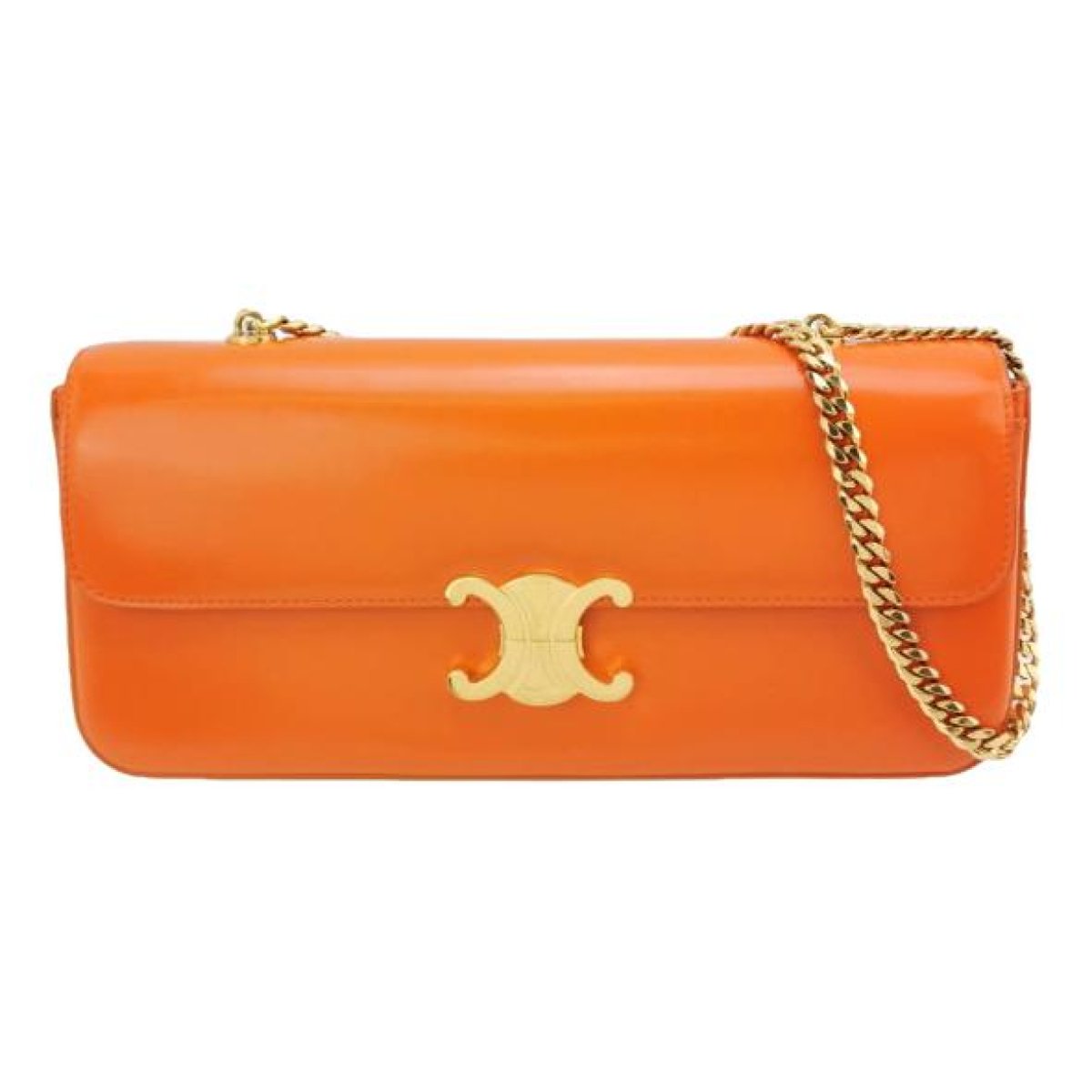 Triomphe chain leather handbag