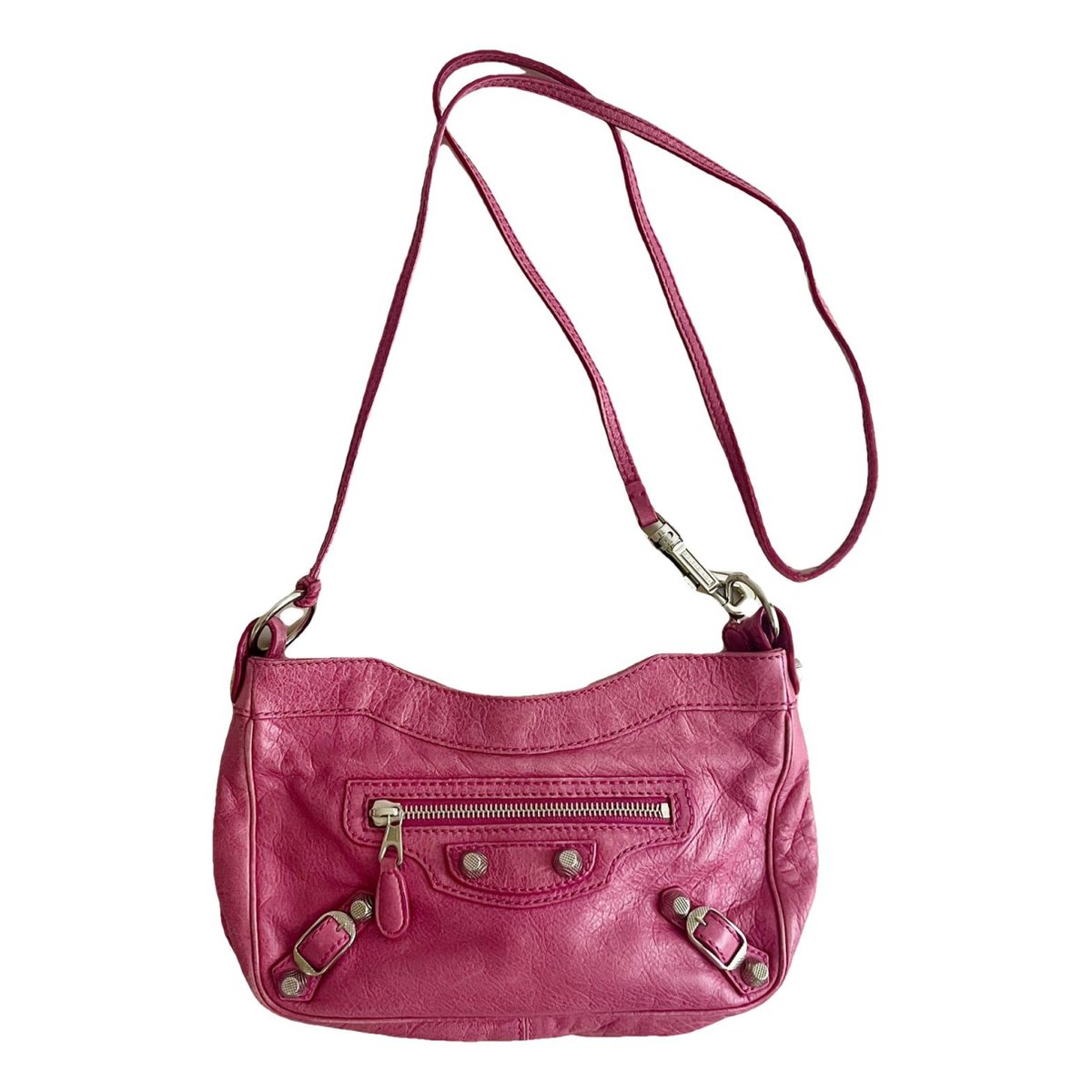 Hip leather crossbody bag