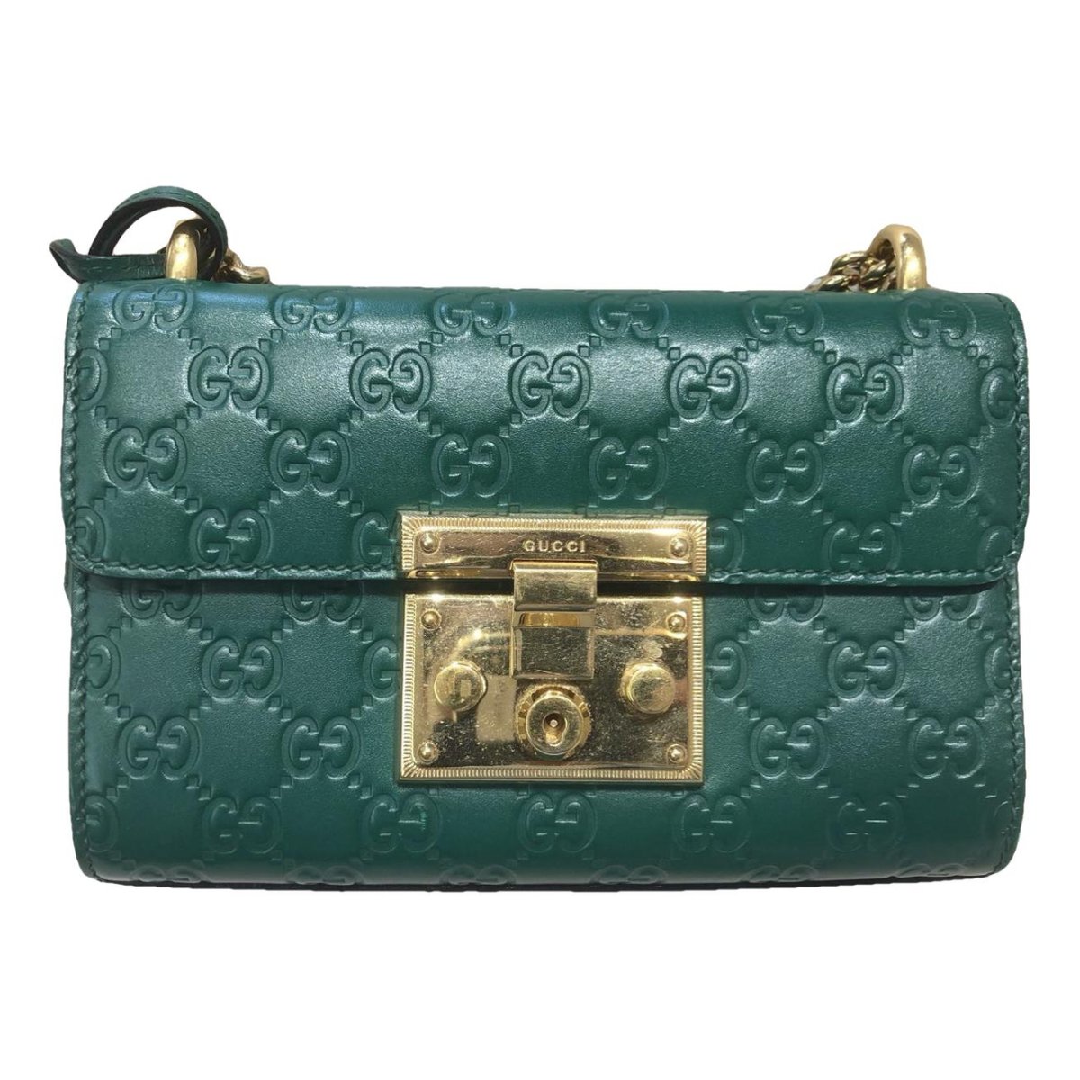 Padlock leather handbag