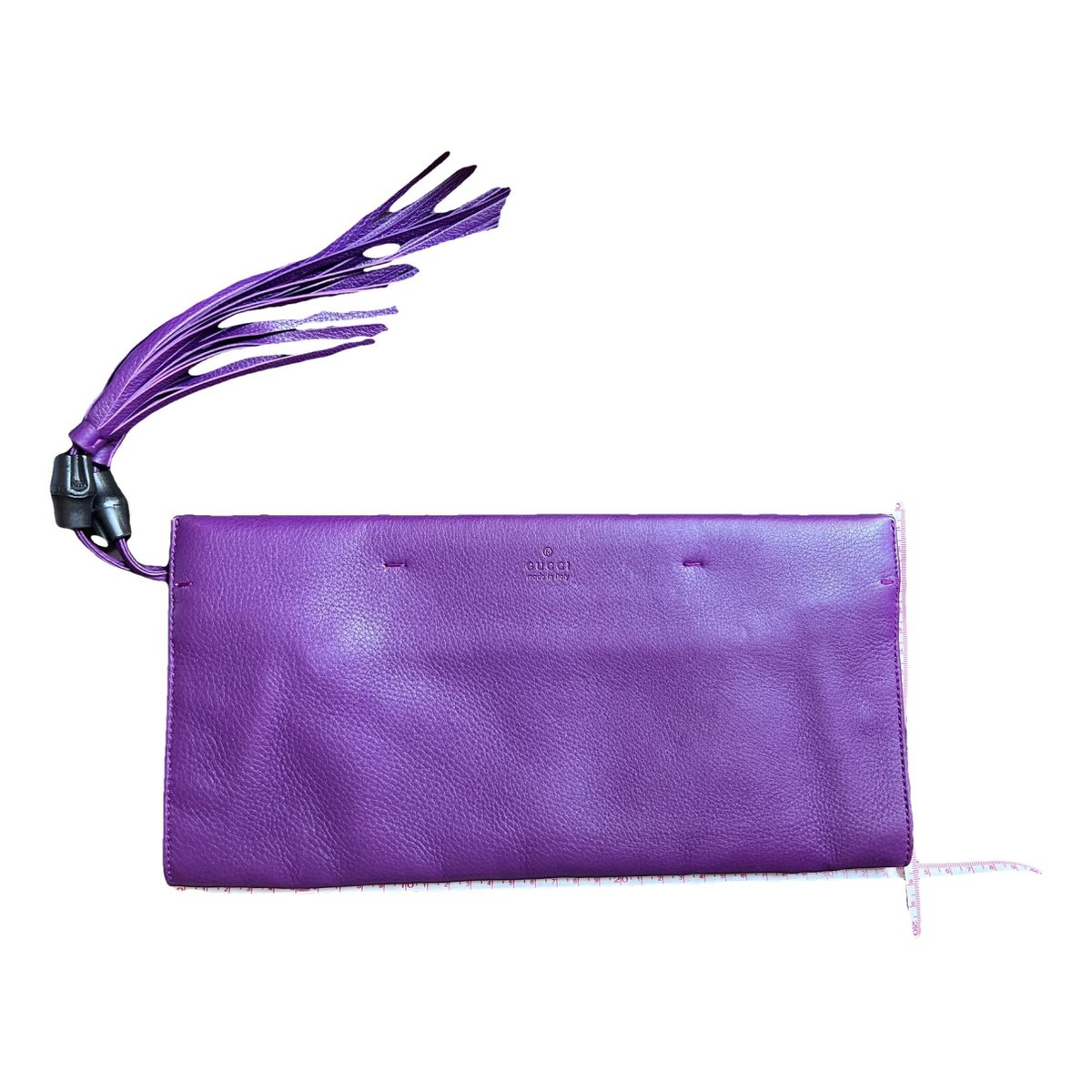 Bamboo leather clutch bag