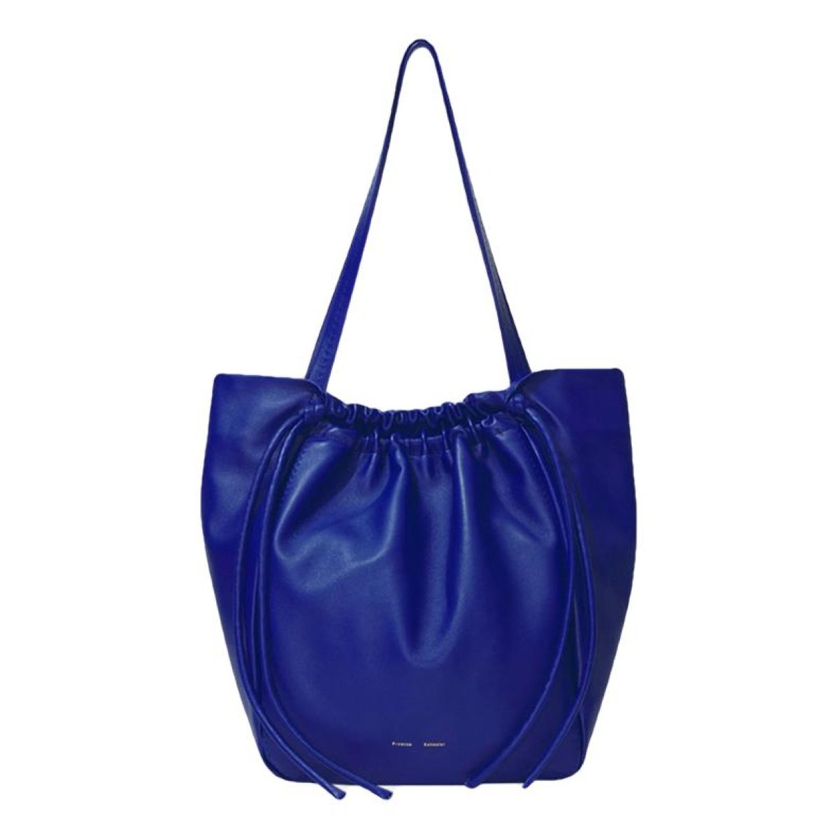 Ruched leather tote