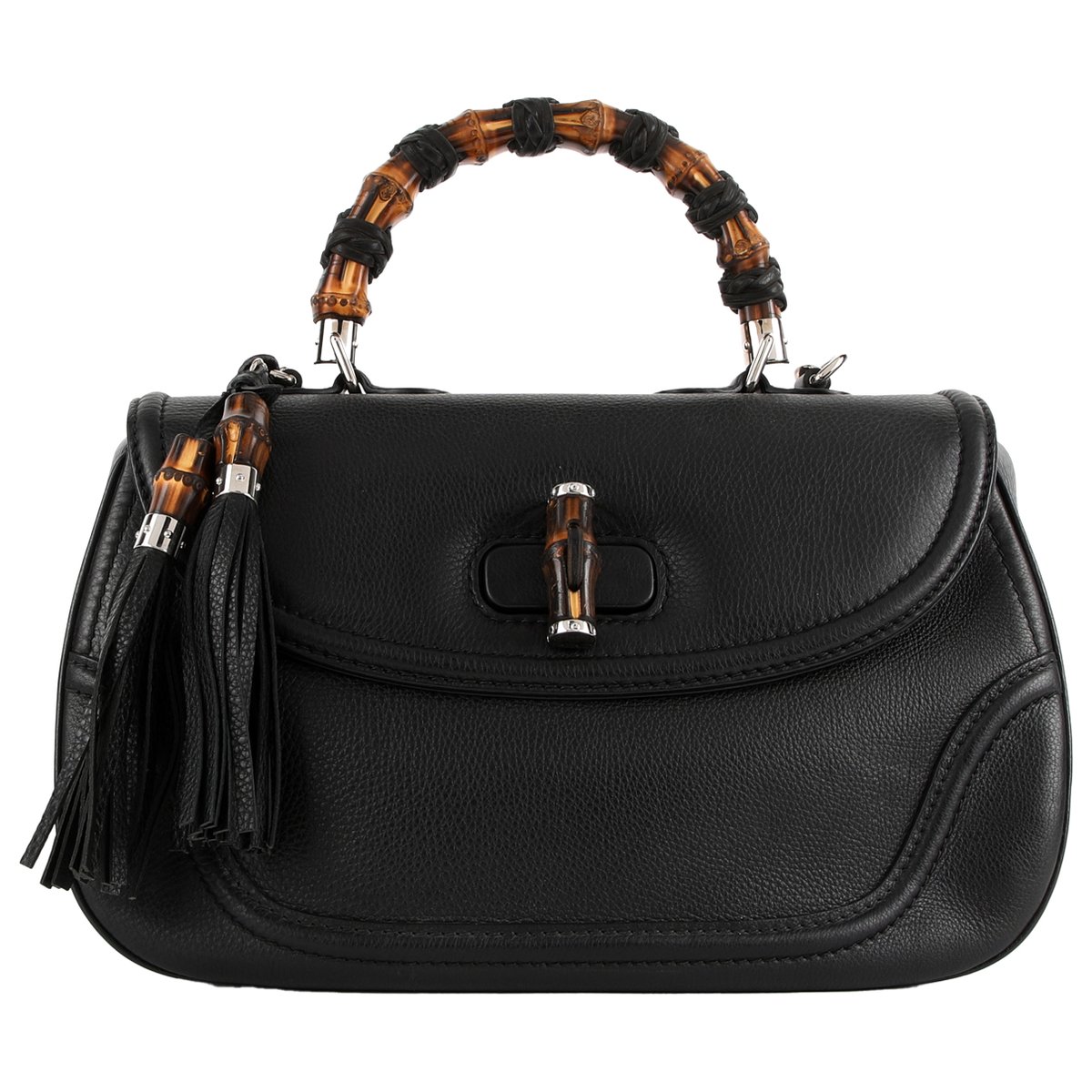 Gucci Convertible Pompon Bamboo Top Handle
