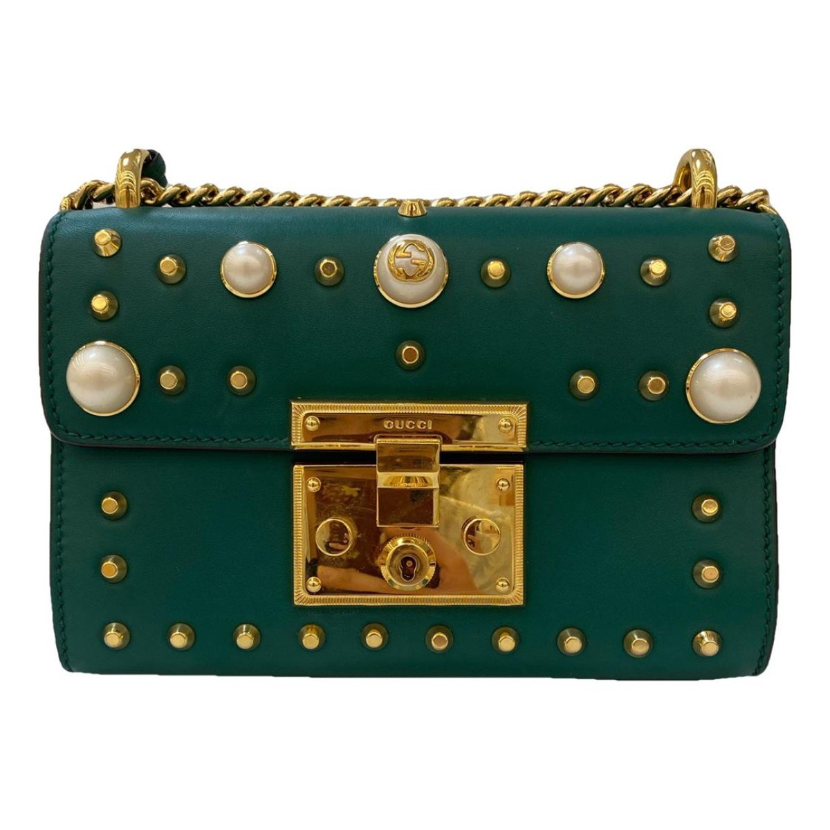 Padlock leather handbag
