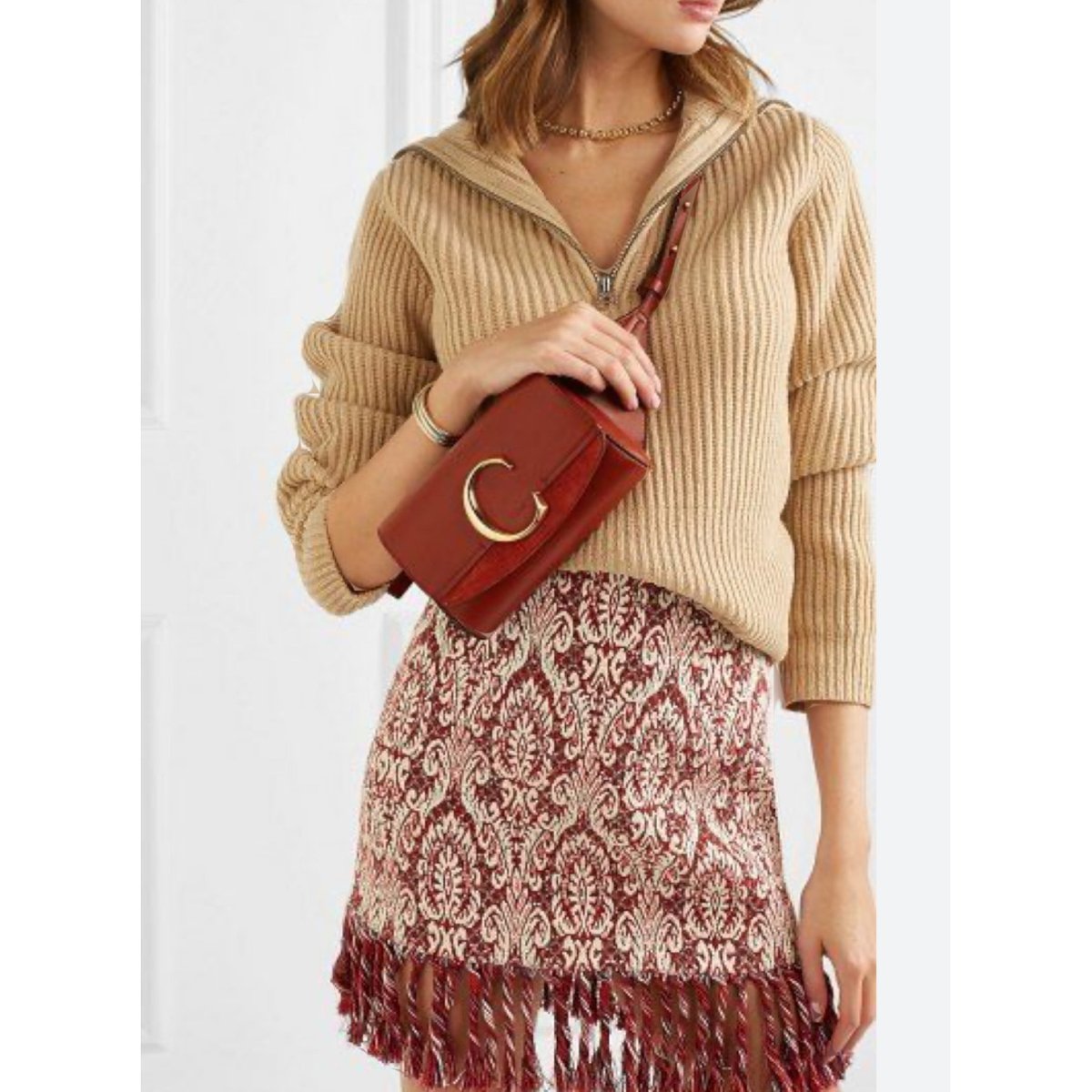 C leather crossbody bag