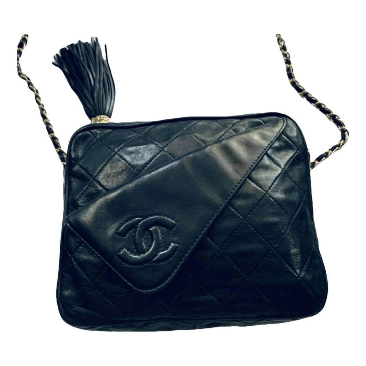 Camera leather crossbody bag