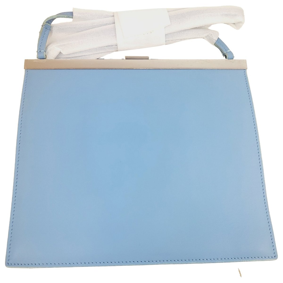 Clasp leather handbag