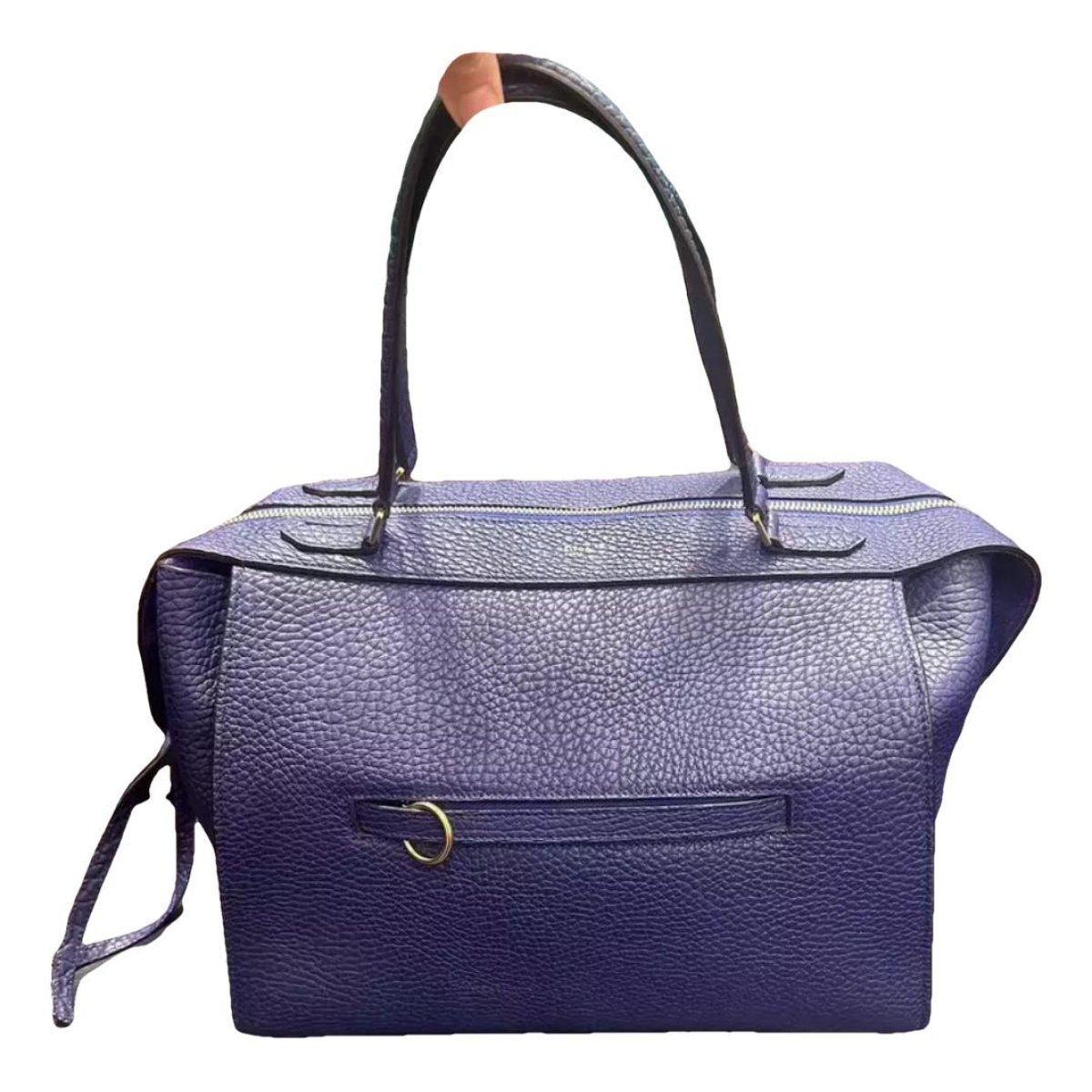 Ring leather handbag