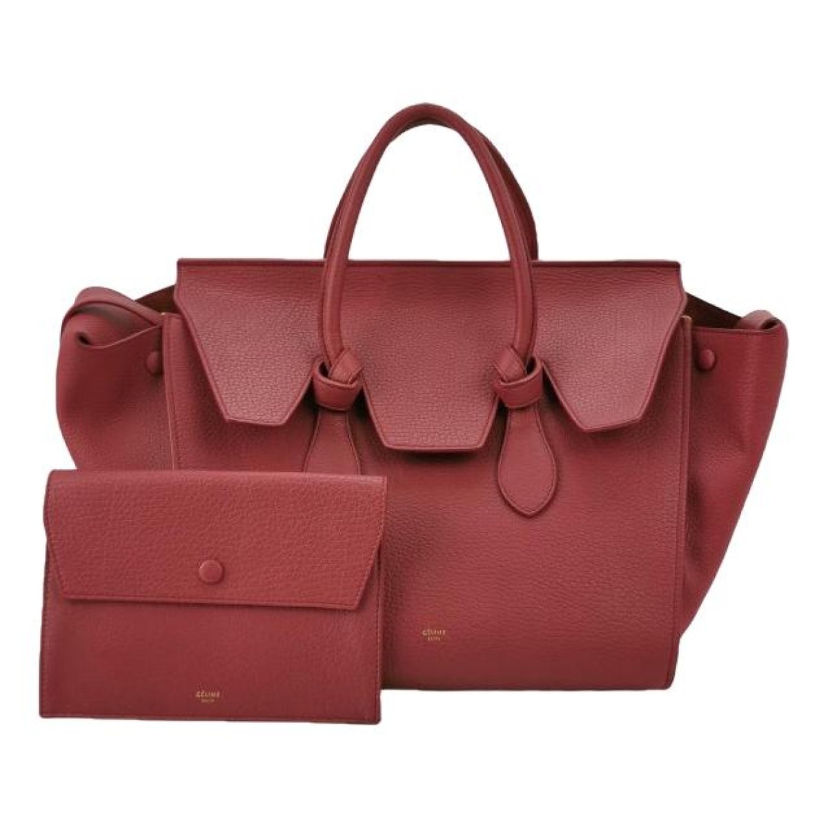 Tie leather handbag