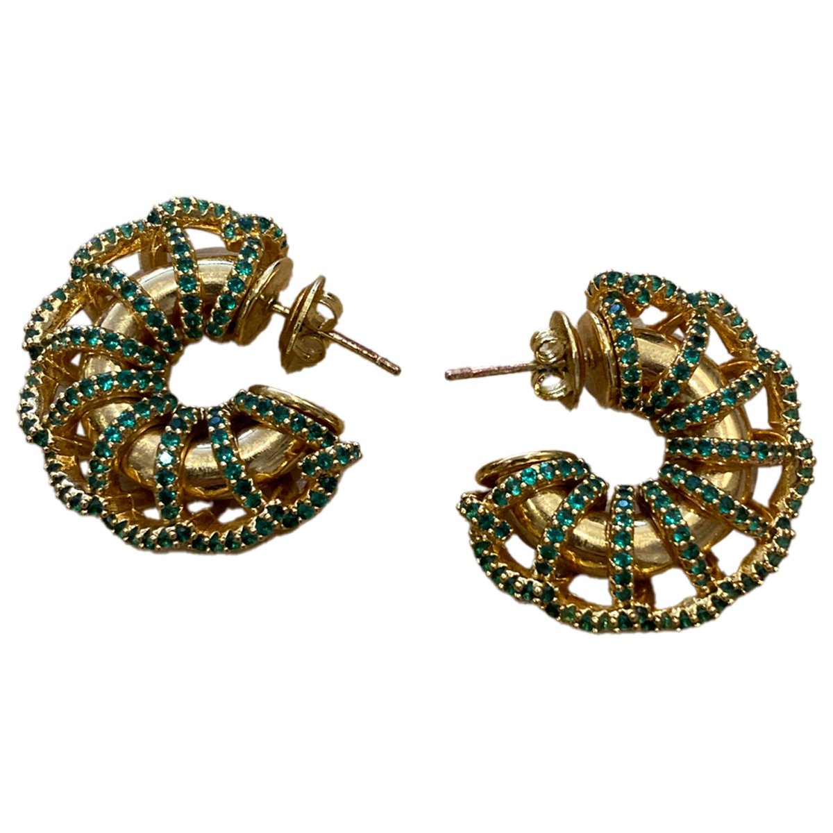 Curl silver gilt earrings