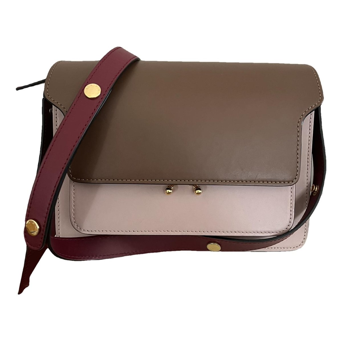 Trunk leather crossbody bag