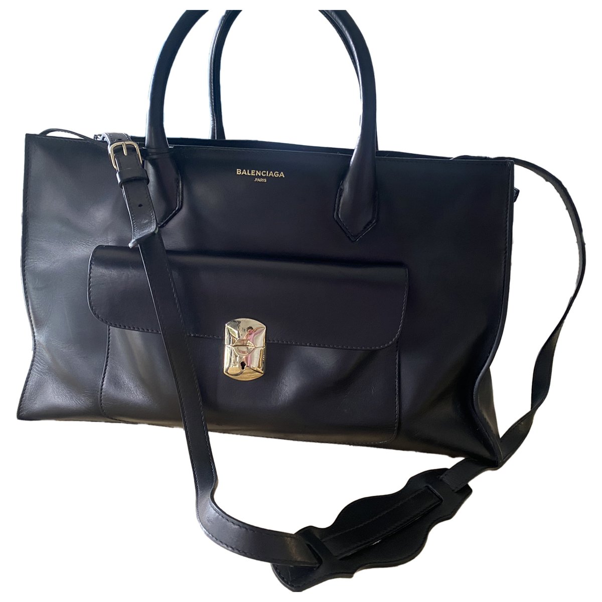 Padlock leather handbag