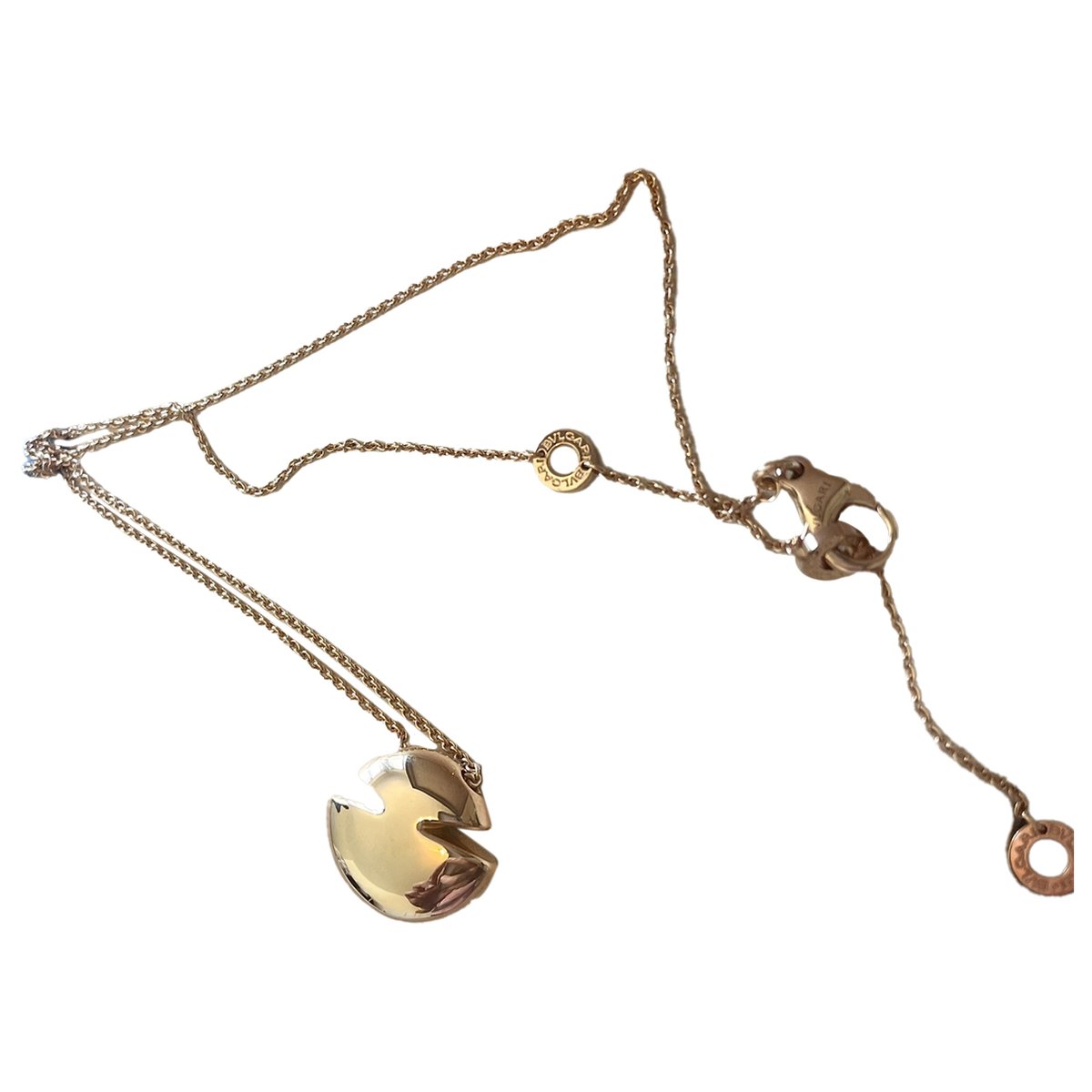 Cabochon pink gold necklace