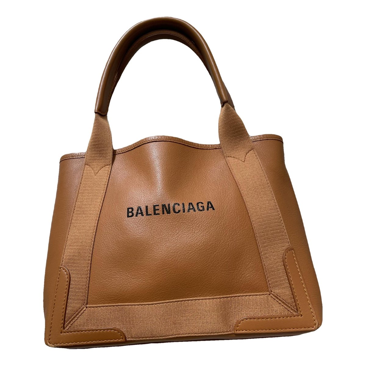 Navy cabas leather tote
