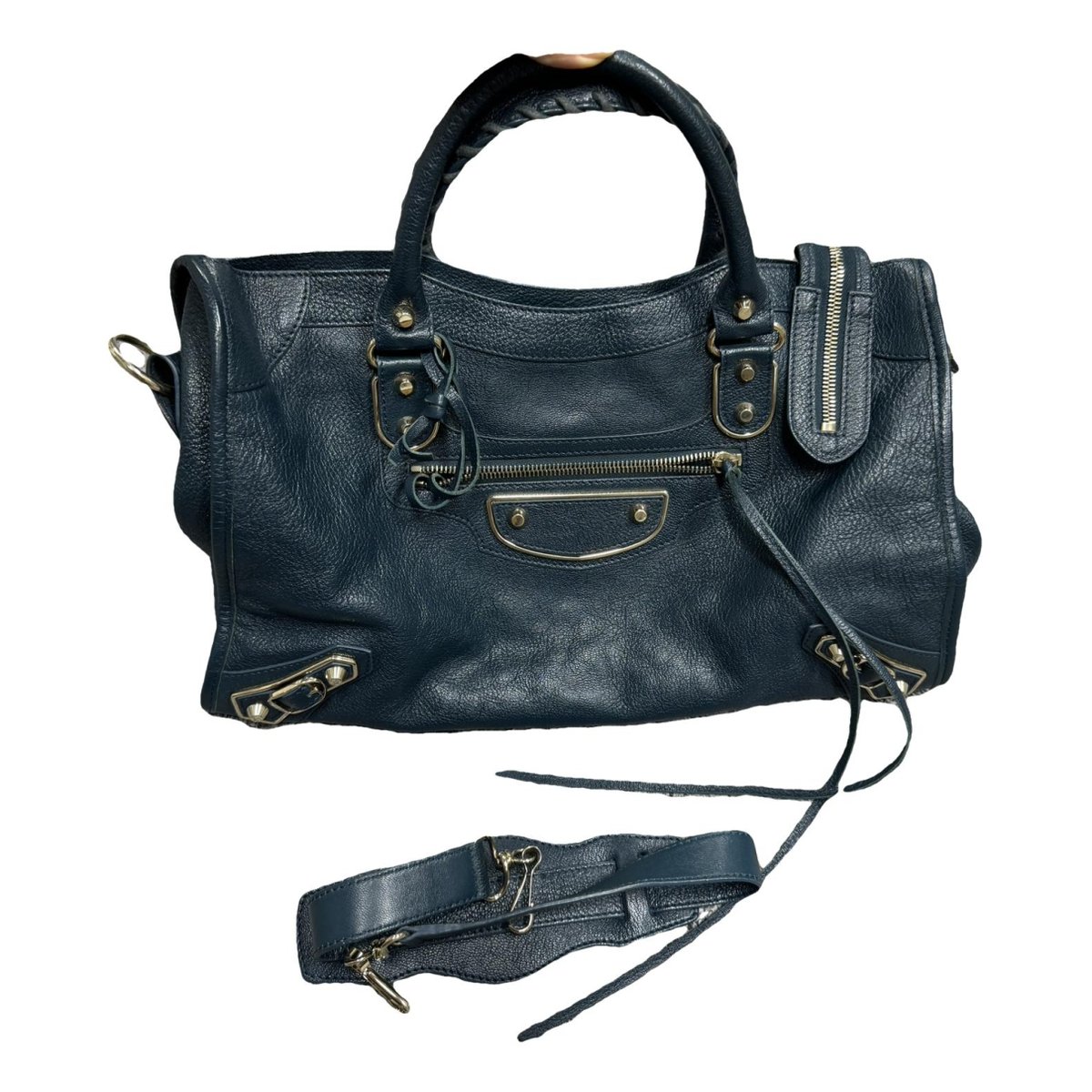 City leather handbag