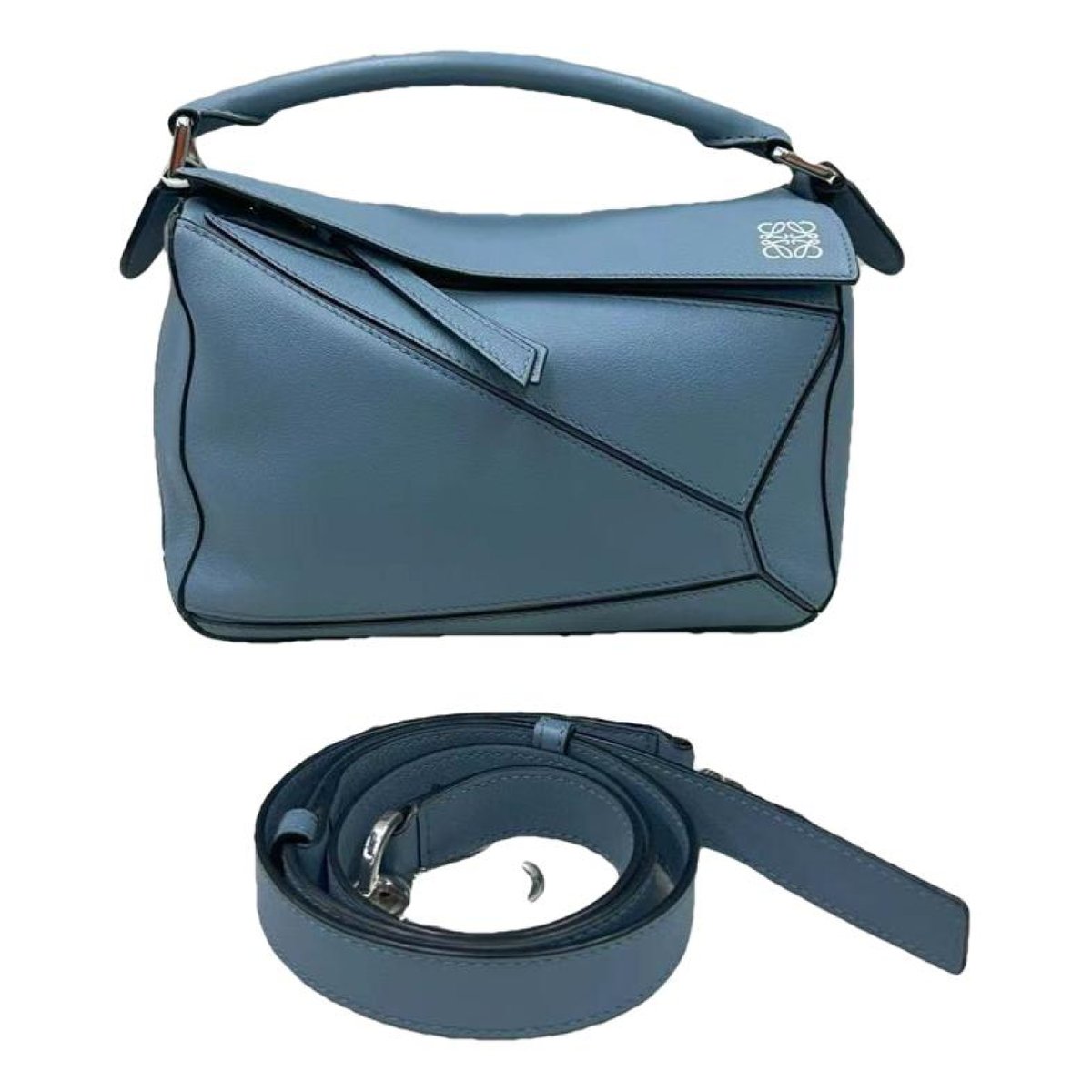 Puzzle leather handbag
