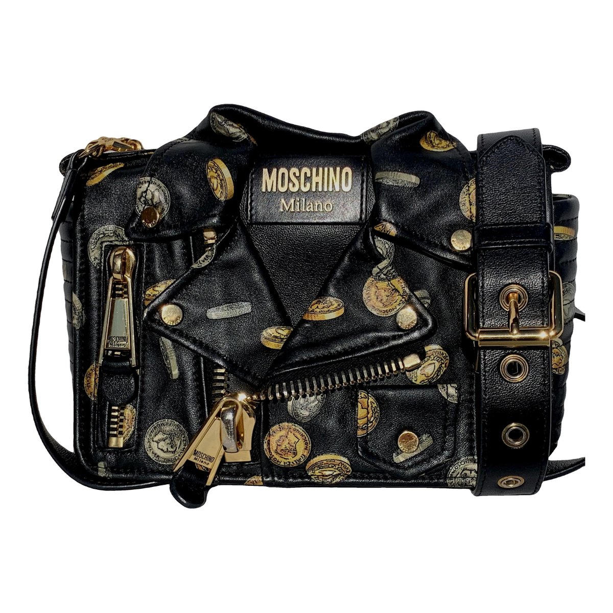 Biker leather handbag