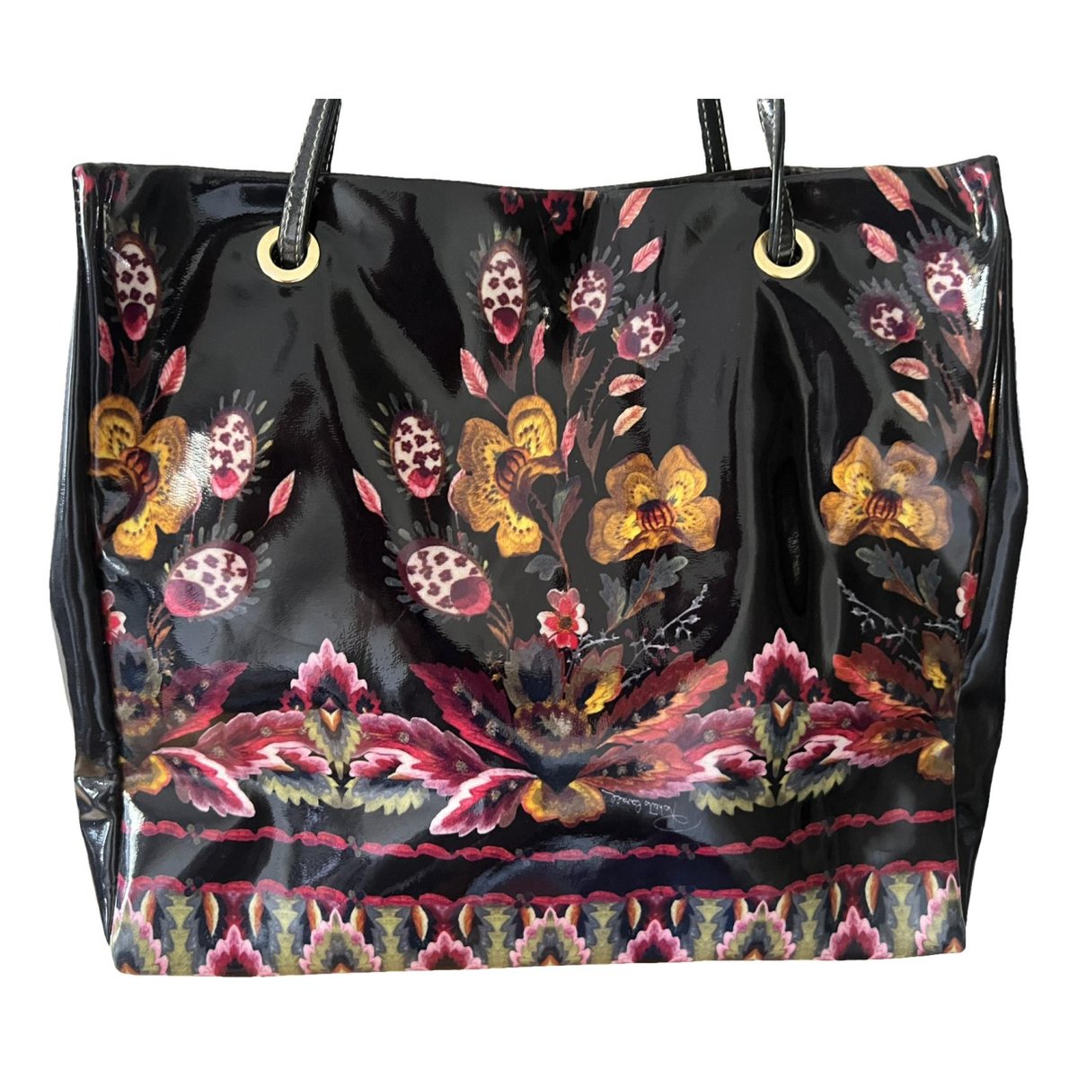 Patent leather tote