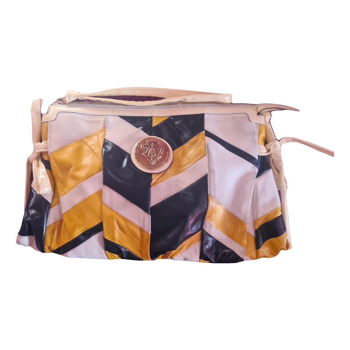Bamboo leather clutch bag